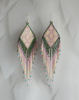 Native American - Wixárika Beaded Earrings Japanese Glass Seed Beads