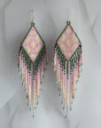 Native American - Wixárika Beaded Earrings Japanese Glass Seed Beads