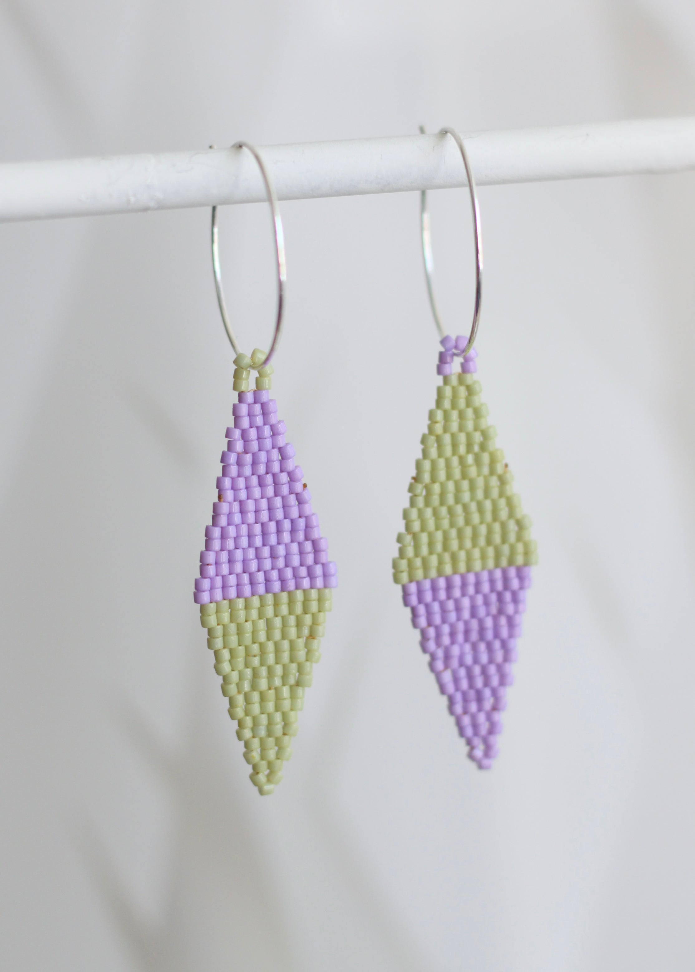Native American - Wixárika Beaded Earrings Japanese Glass Seed Beads