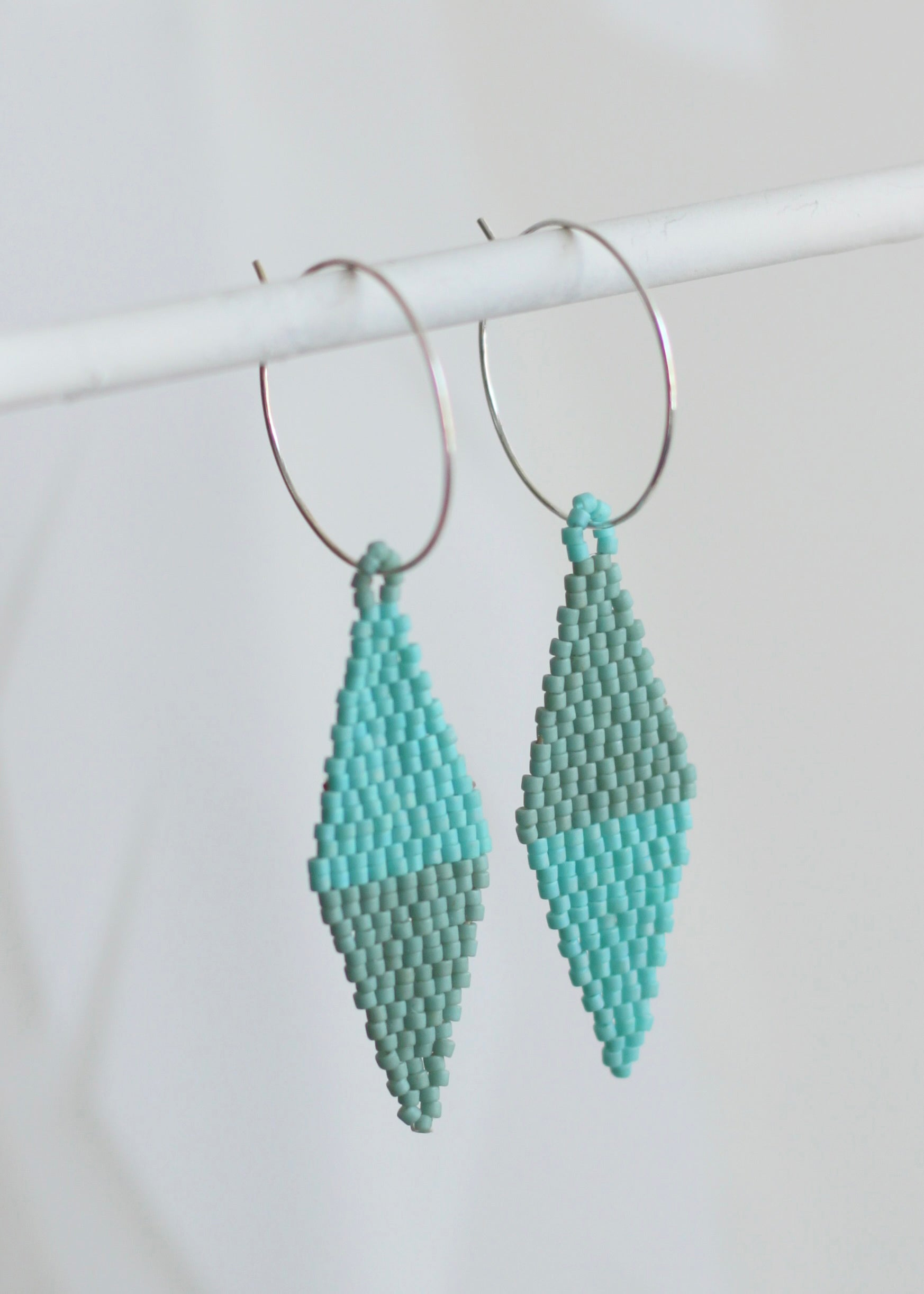 Native American - Wixárika Beaded Earrings Japanese Glass Seed Beads