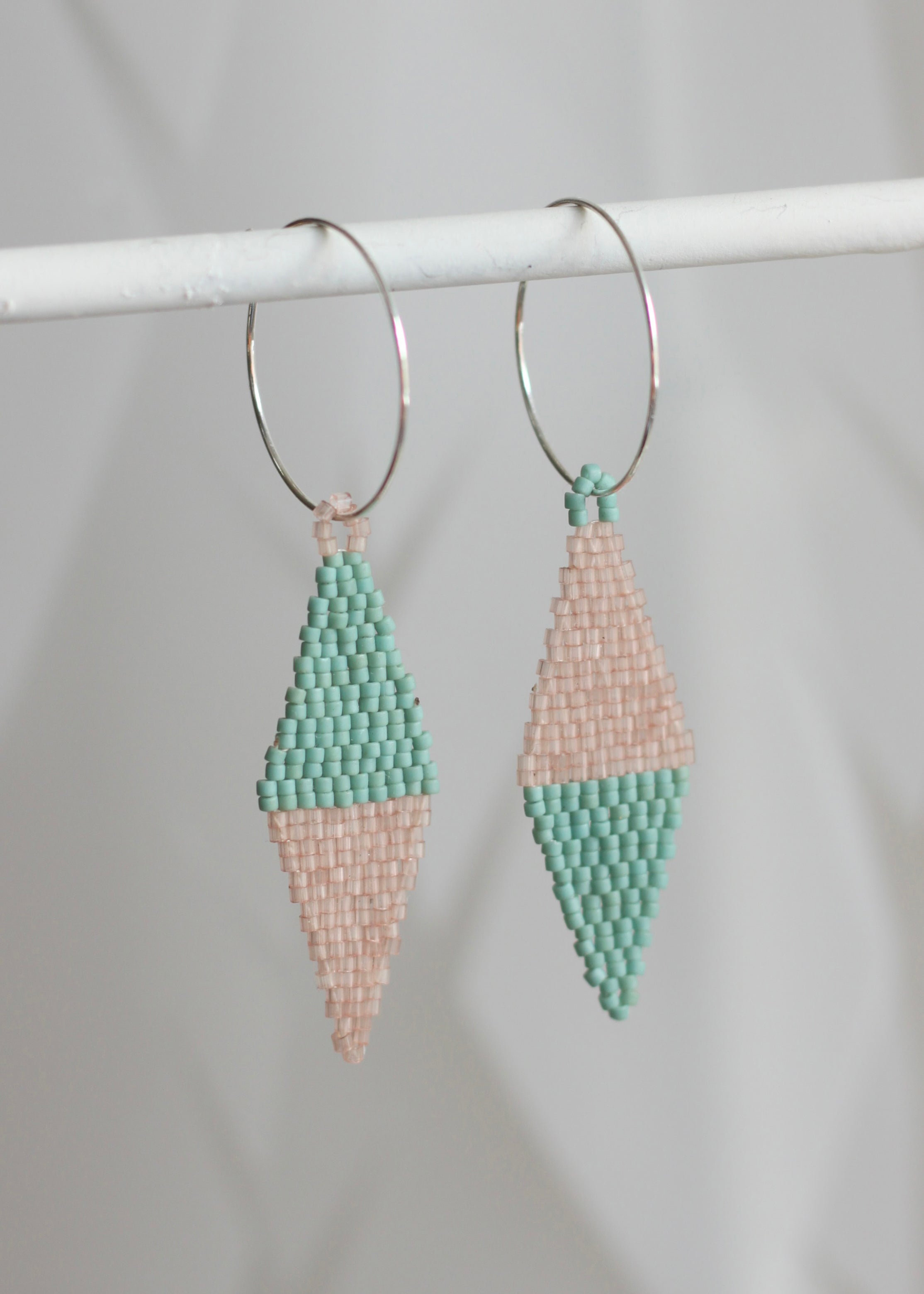 Native American - Wixárika Beaded Earrings Japanese Glass Seed Beads