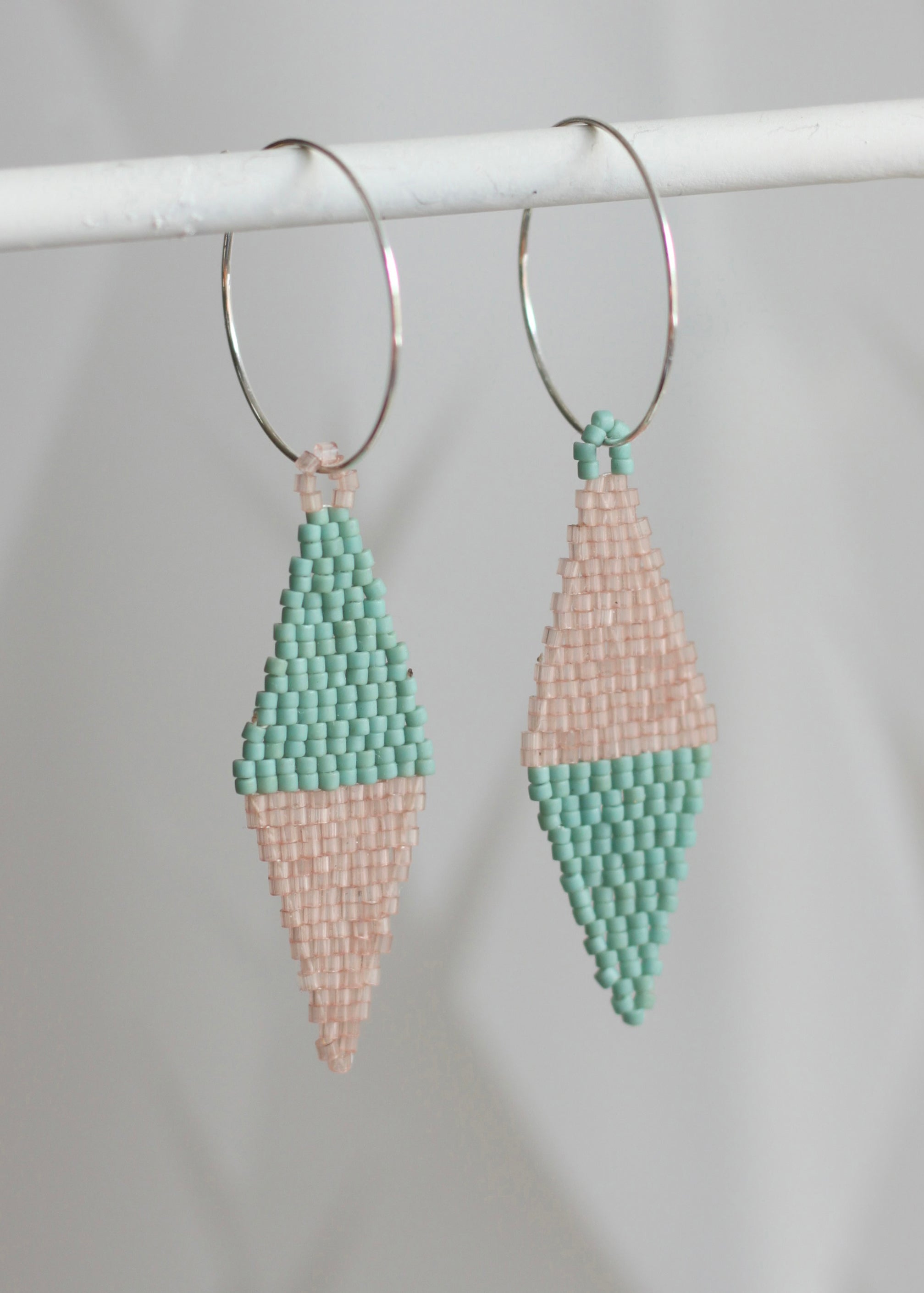 Native American - Wixárika Beaded Earrings Japanese Glass Seed Beads