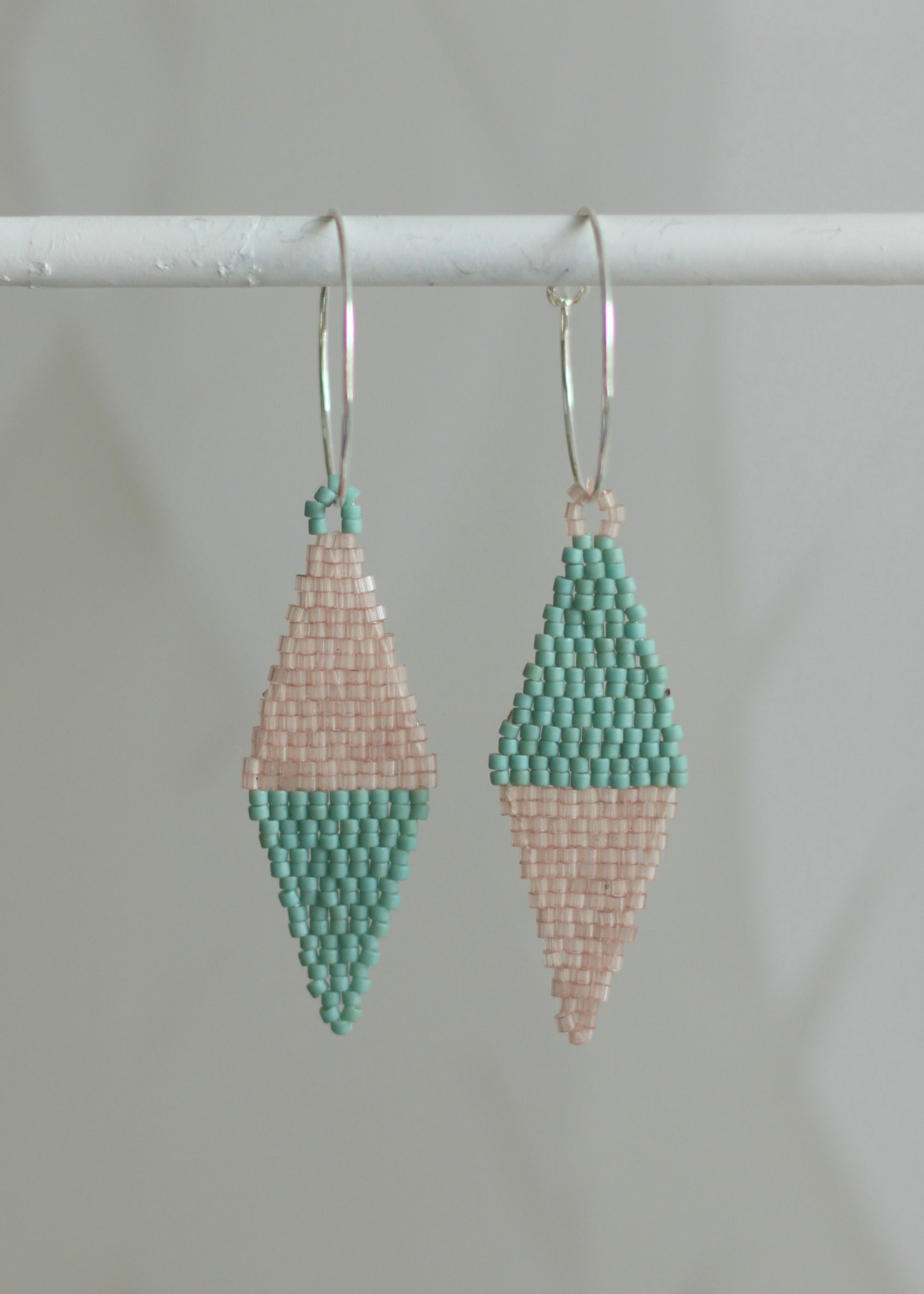 Native American - Wixárika Beaded Earrings Japanese Glass Seed Beads