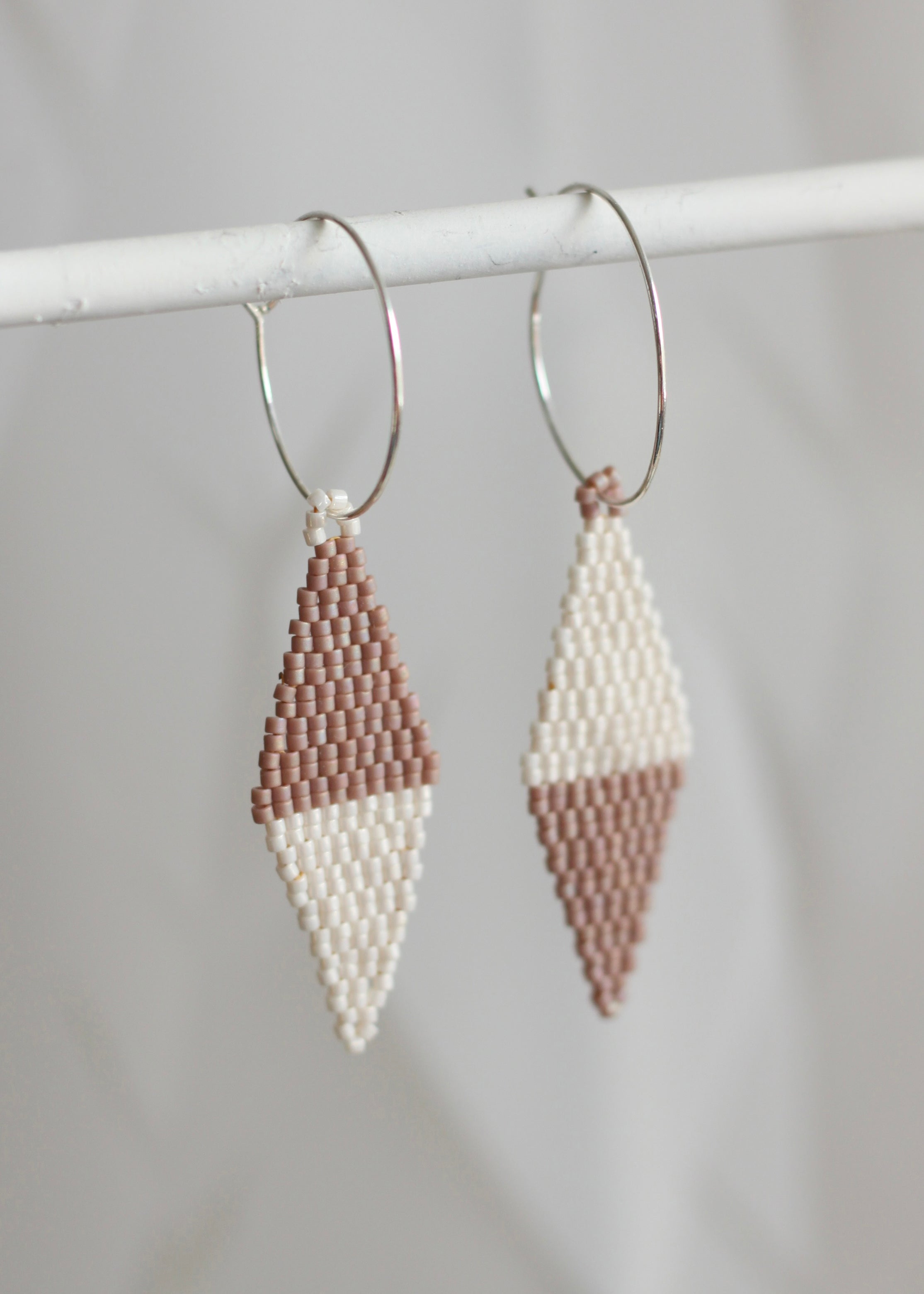 Native American - Wixárika Beaded Earrings Japanese Glass Seed Beads