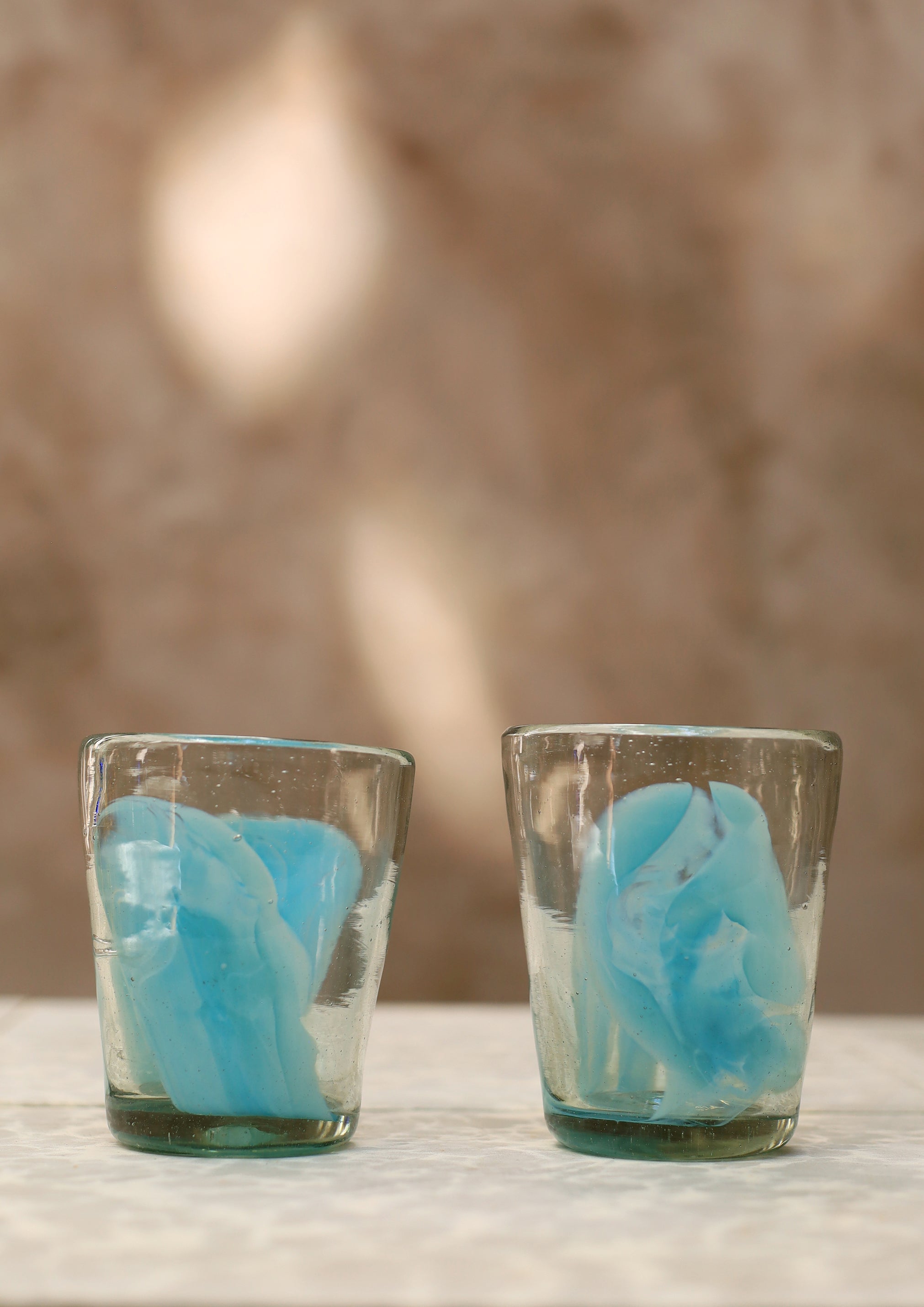 Stacking Cloud Glass Tumbler - Turquoise - 10 ounces - 300 ml