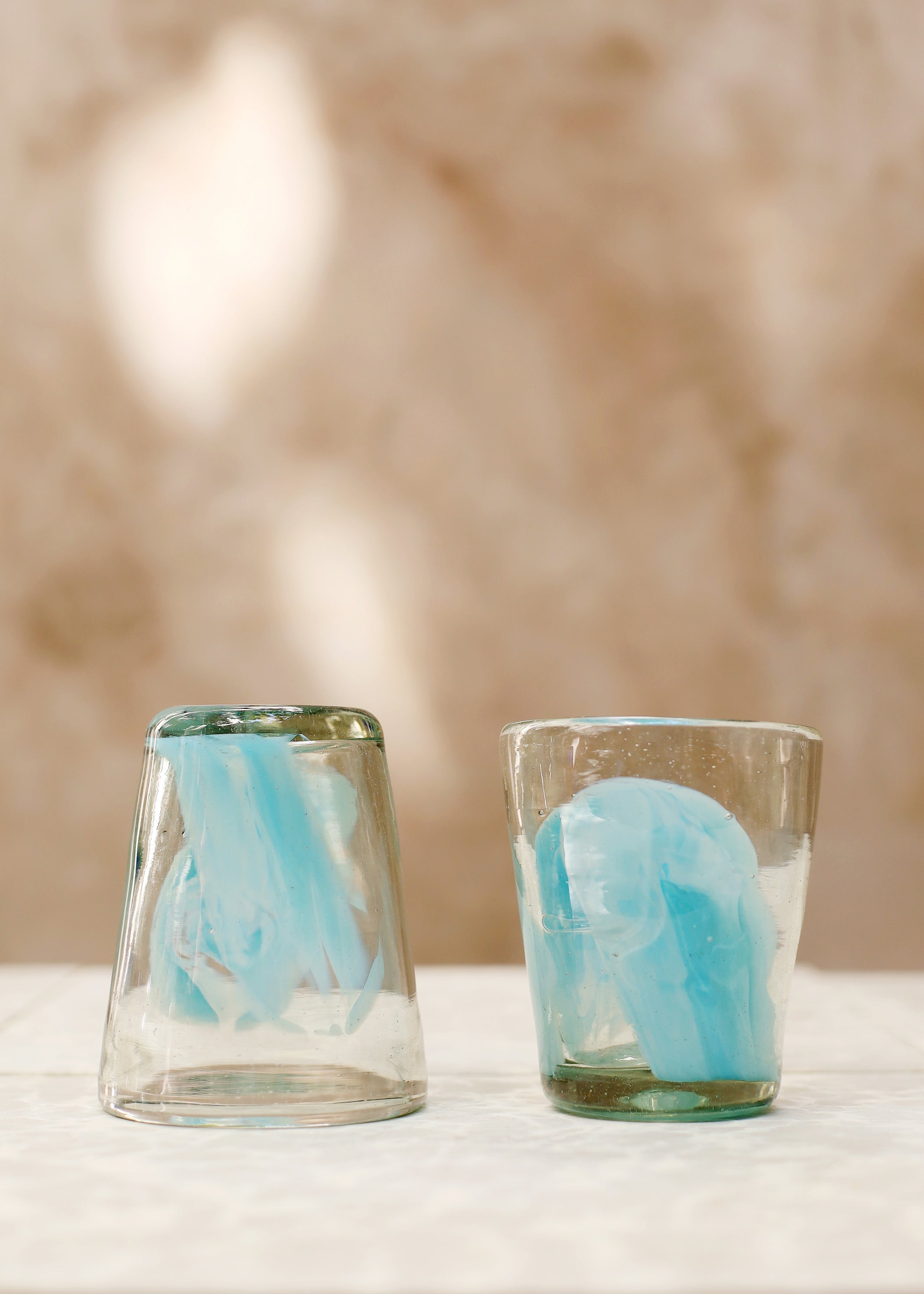 Stacking Cloud Glass Tumbler - Turquoise - 10 ounces - 300 ml