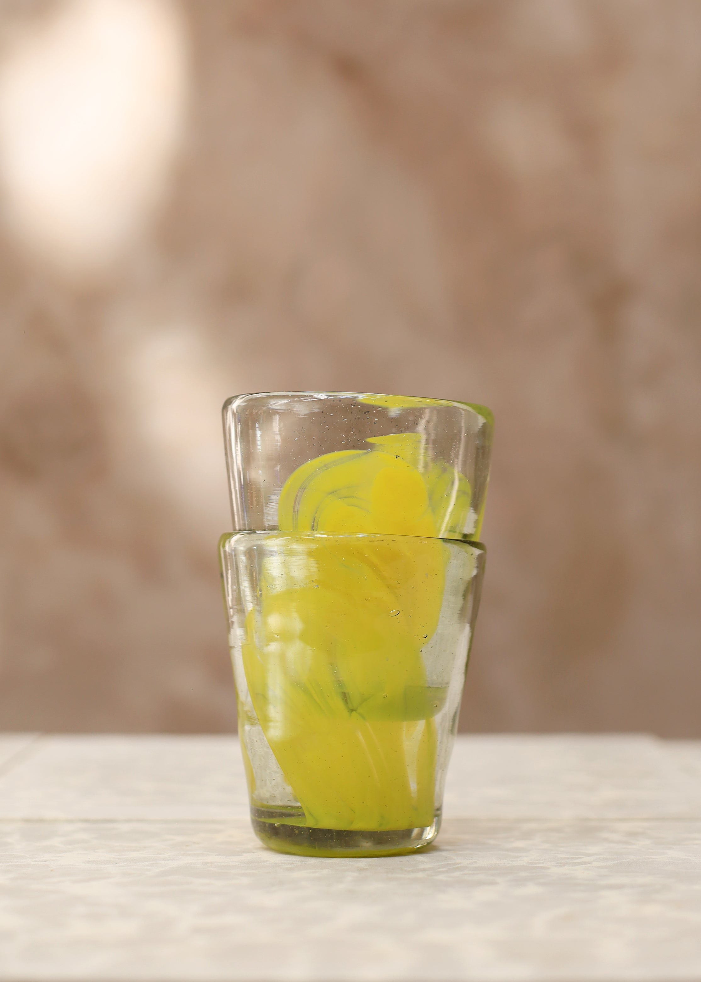 Stacking Cloud Glass Tumbler - Yellow - 10 ounces - 300 ml