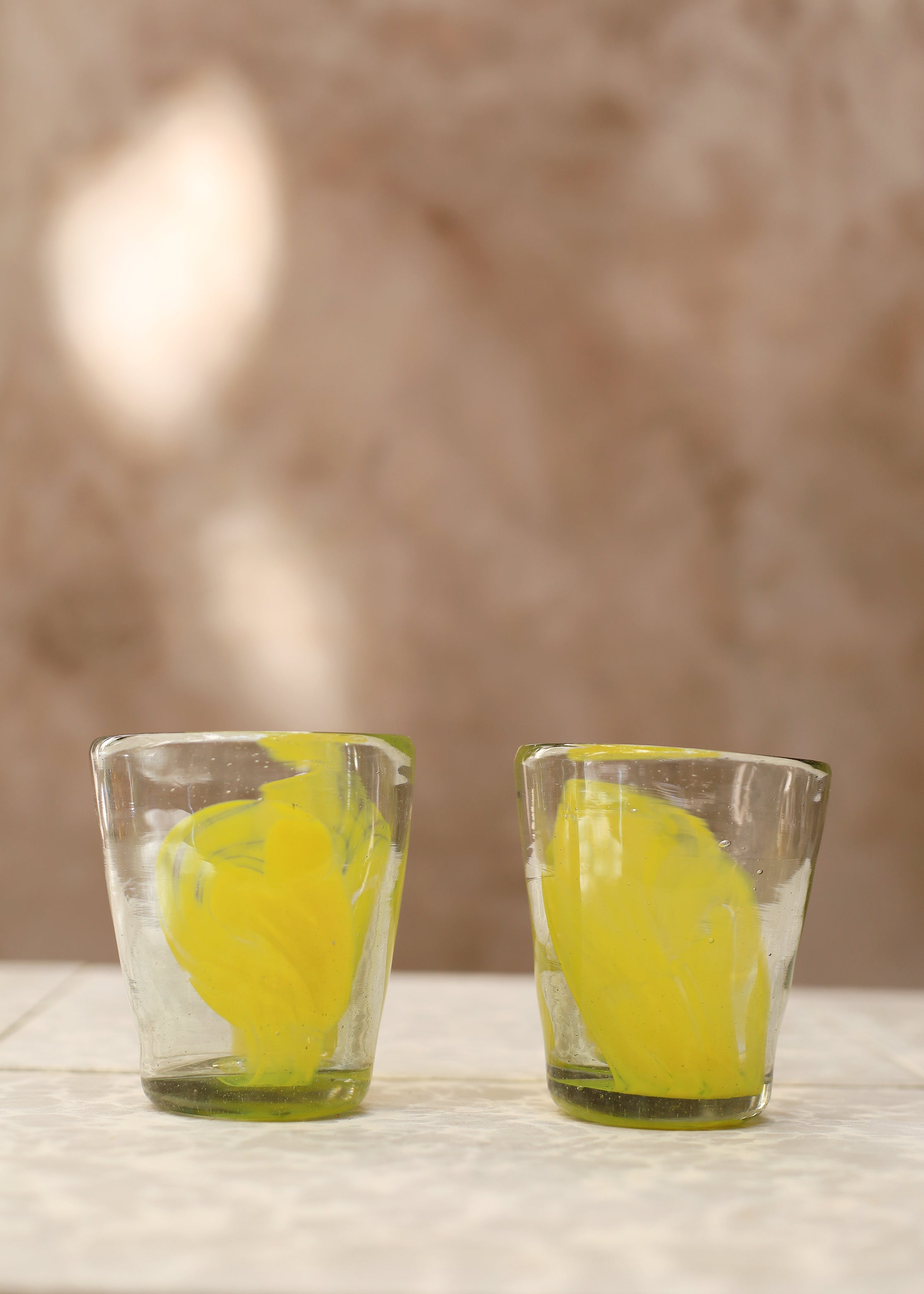 Stacking Cloud Glass Tumbler - Yellow - 10 ounces - 300 ml