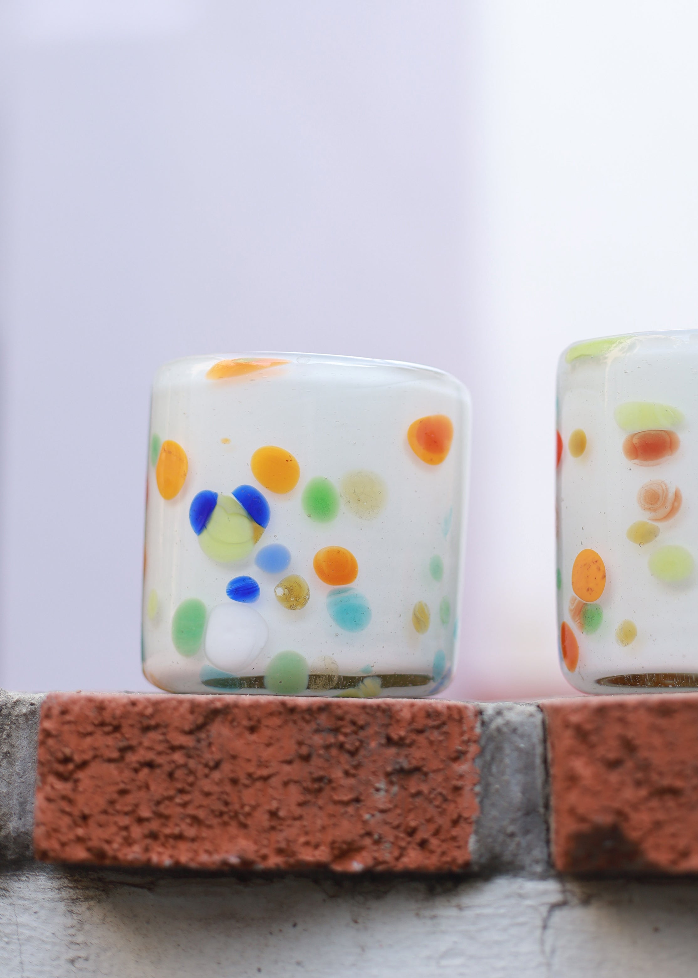 Hand Blown - Confetti Glass Tumbler - 8 ounces - 250 ml
