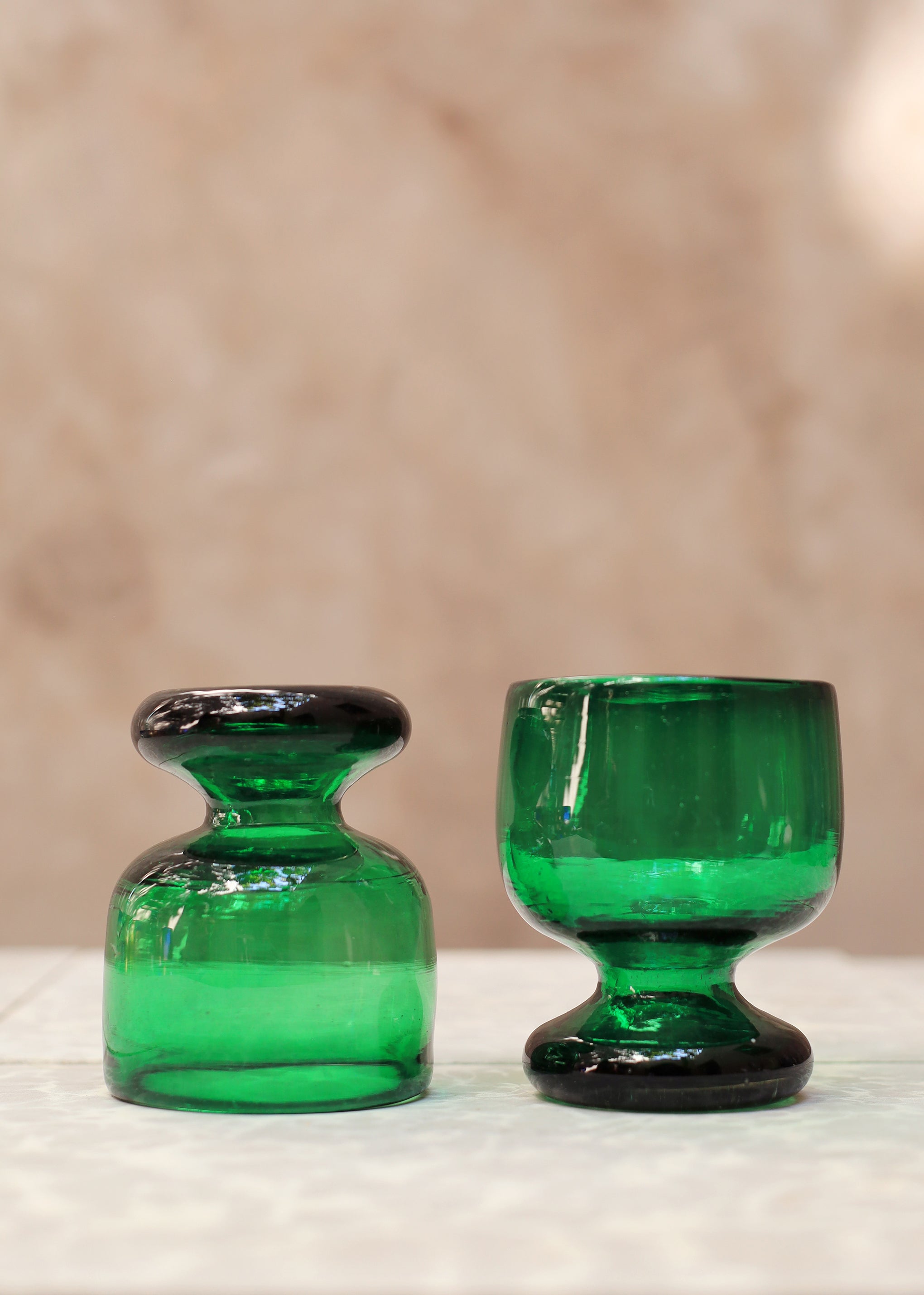 Hand Blown Glass Copa - Green - 8 ounces - 250 ml