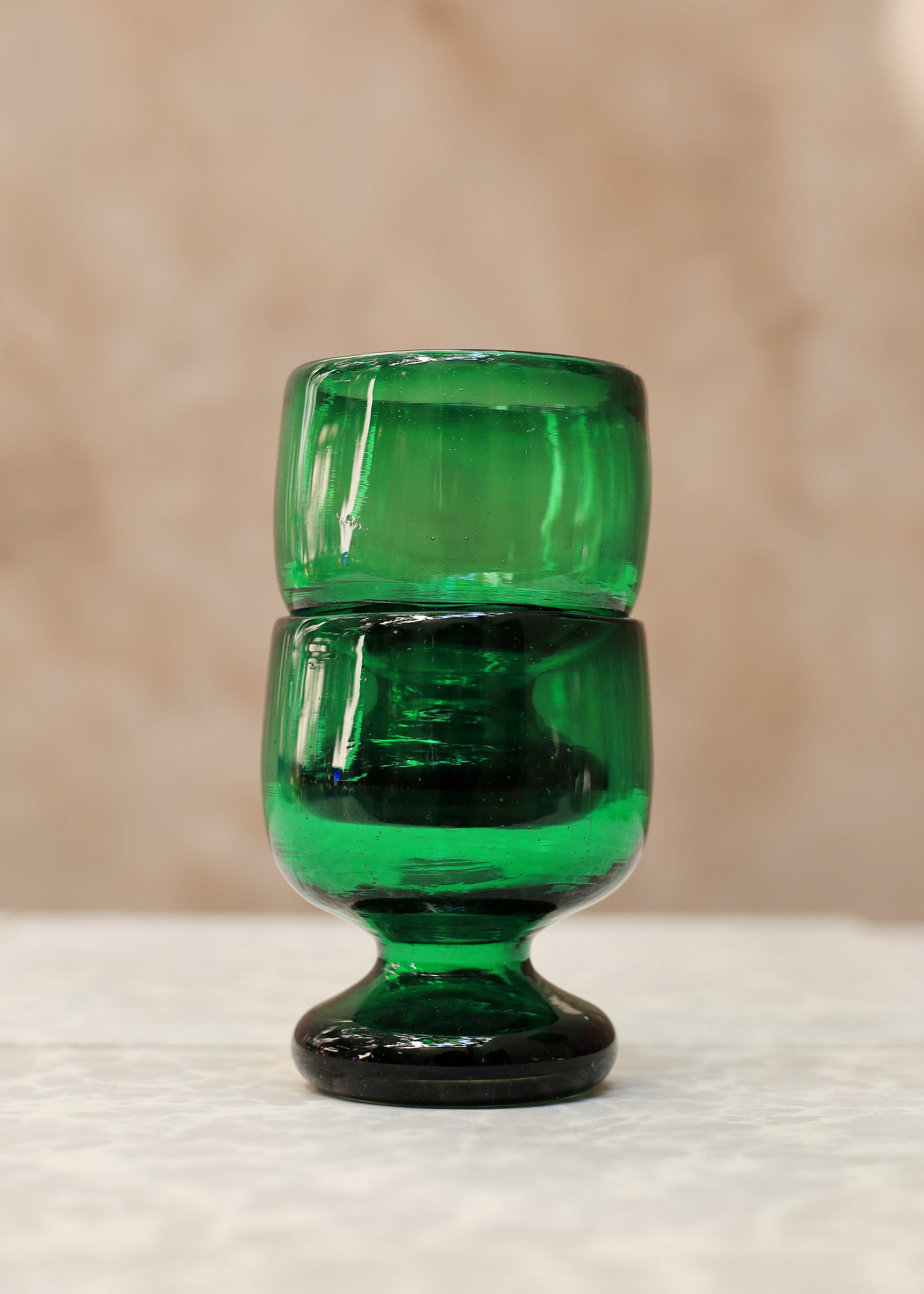 Hand Blown Glass Copa - Green - 8 ounces - 250 ml