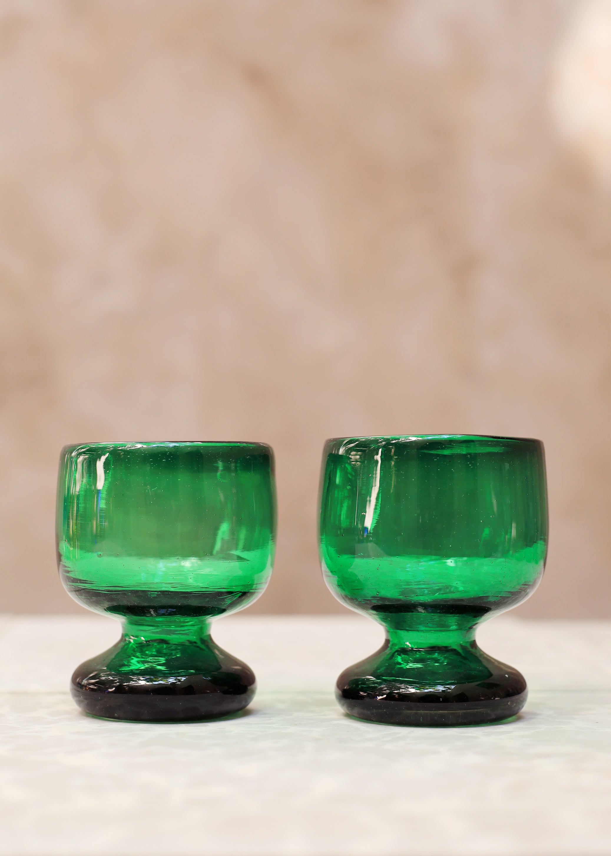 Hand Blown Glass Copa - Green - 8 ounces - 250 ml