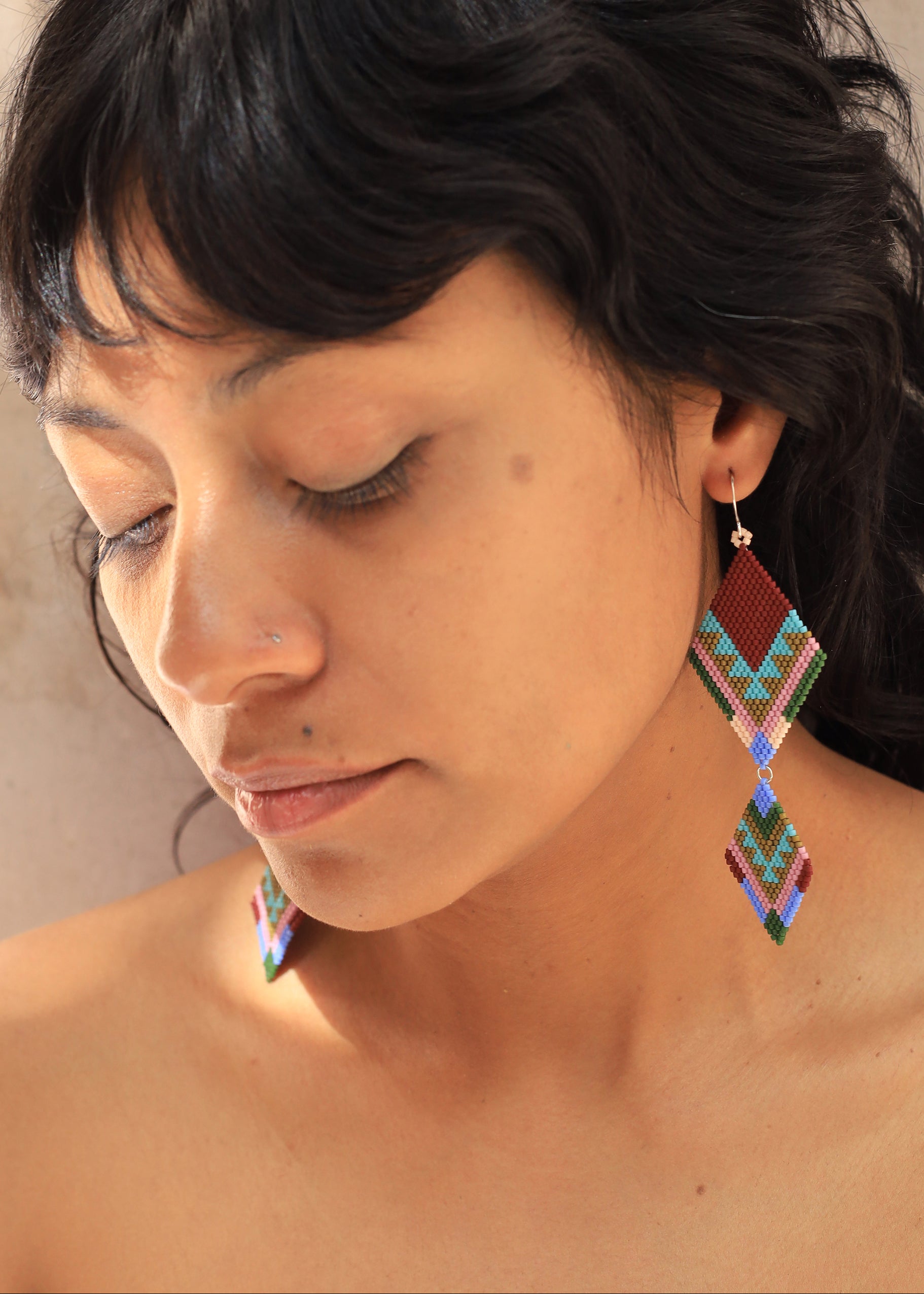 ēska askī x LUZ Collection - Native American Hand Beaded Earrings