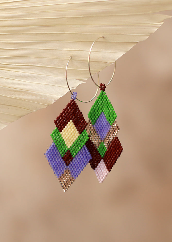 ēska askī x LUZ Collection - Native American Hand Beaded Earrings - Feast