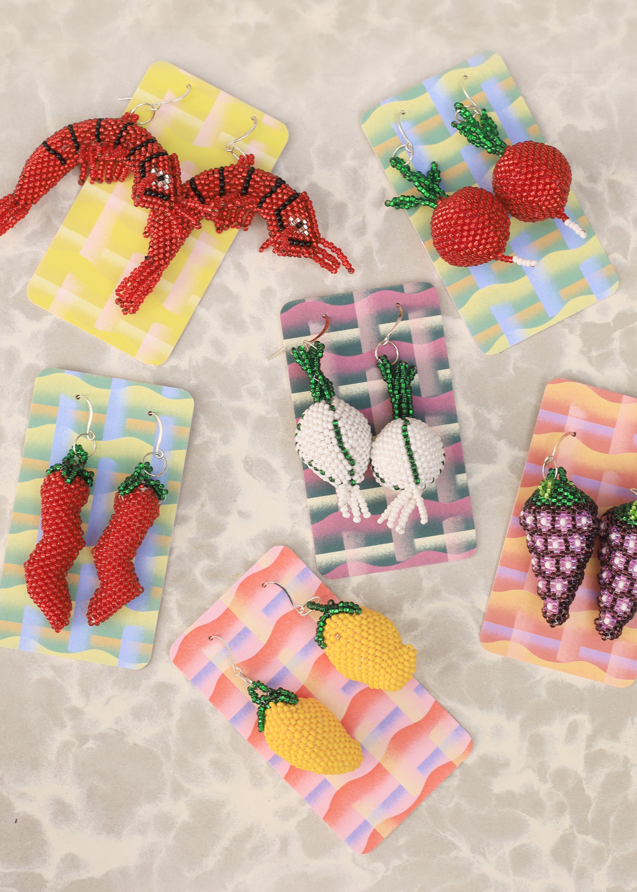 Indigenous - Maya Made - Beaded Shrimp Earrings