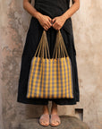 Hand Woven - Las Rayas Tote - Muted Gingham