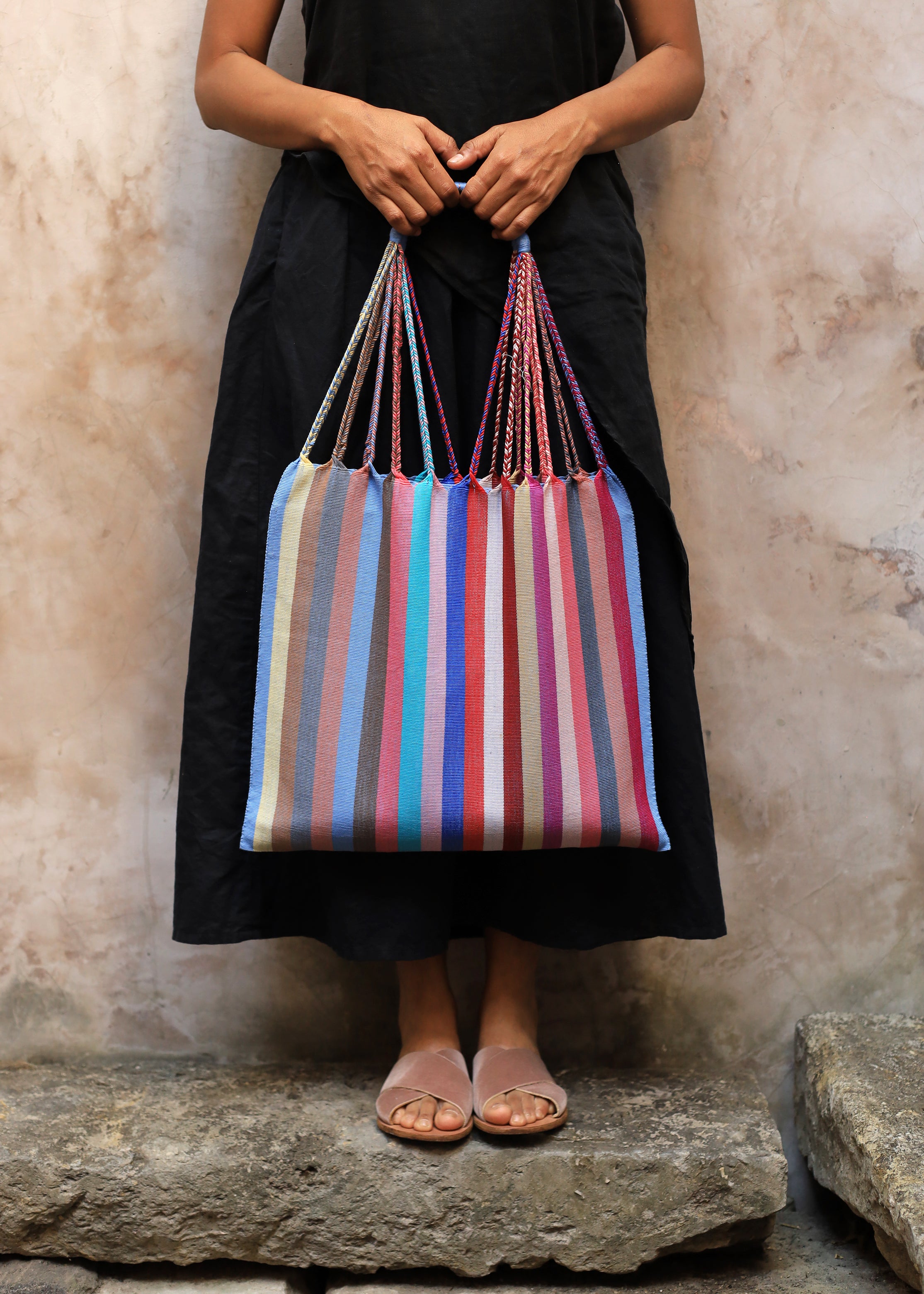 Hand Woven - Las Rayas Tote - Nubes