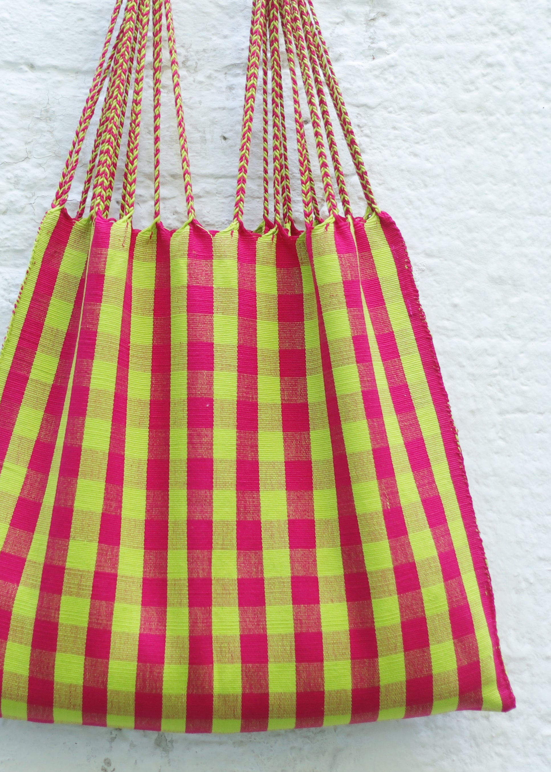 Hand Woven - Las Rayas Tote - Bright Gingham