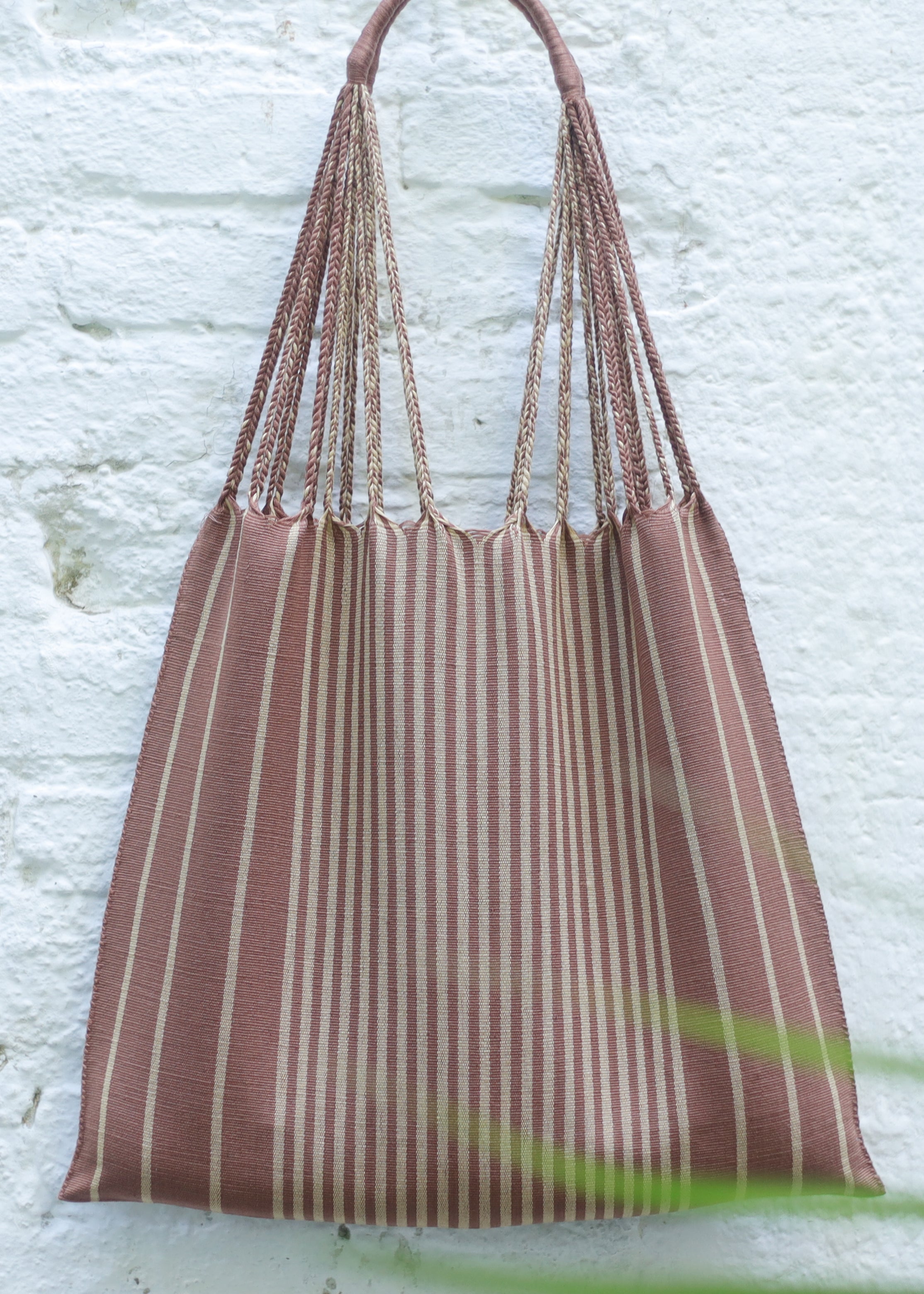 Hand Woven - Las Rayas Tote - Café con Leche
