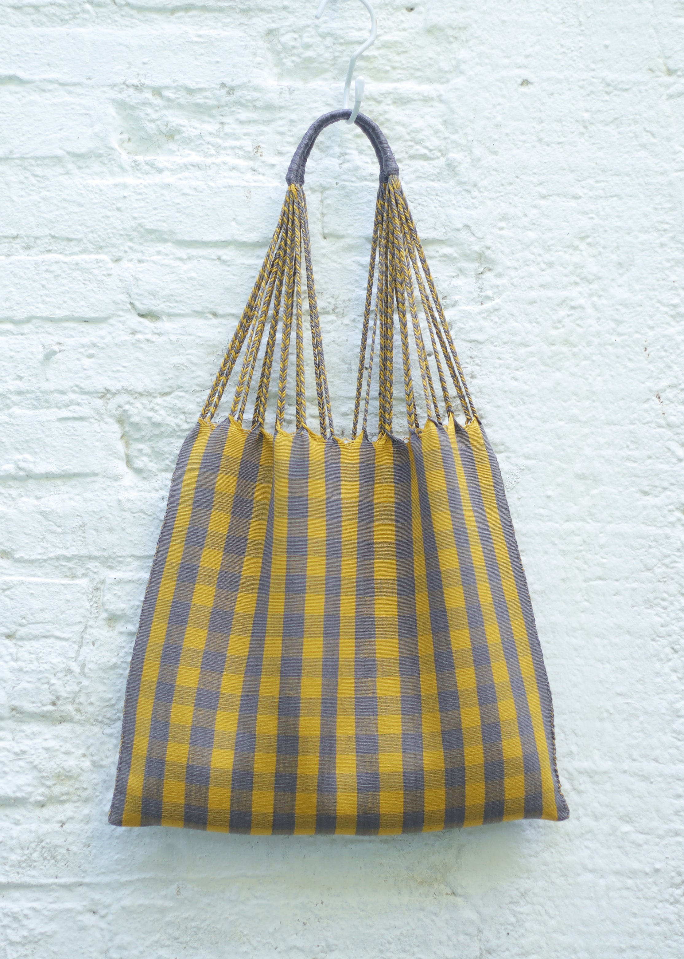 Hand Woven - Las Rayas Tote - Muted Gingham