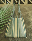 Hand Woven - Las Rayas Tote - Yaax - Green Stripe