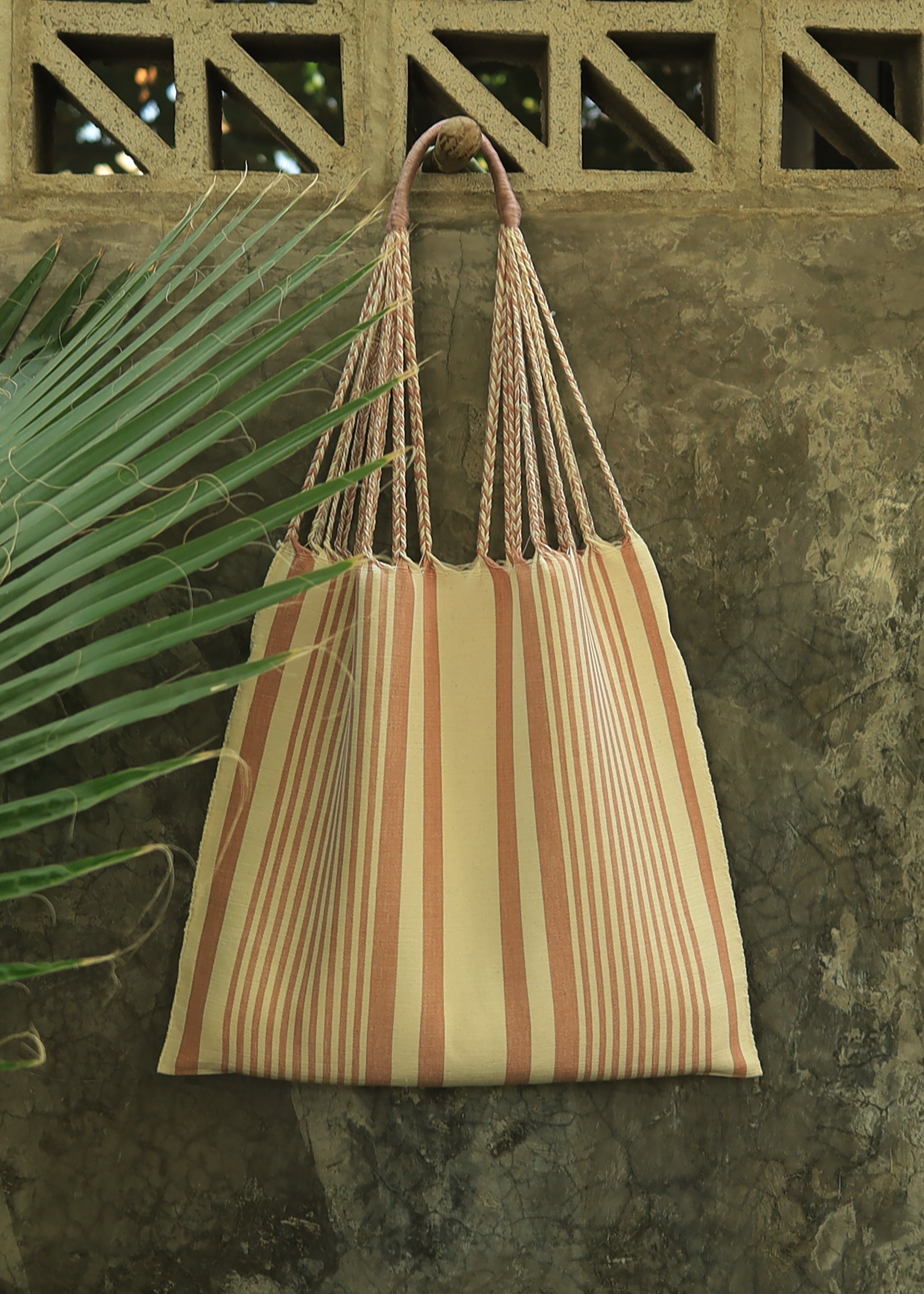 Hand Woven - Las Rayas Tote - K'un-tzoh- Light Pink