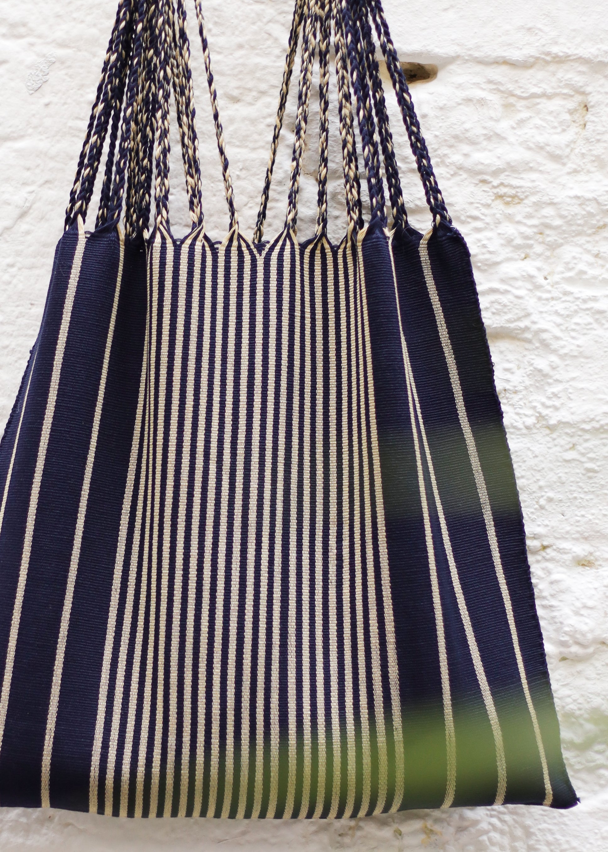 Hand Woven - Las Rayas Tote - Navy Blue