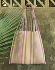 Hand Woven - Las Rayas Tote - tzoj - Pink Stripe