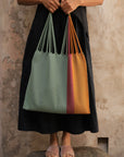 Las Rayas Tote - Pistachio / Gold