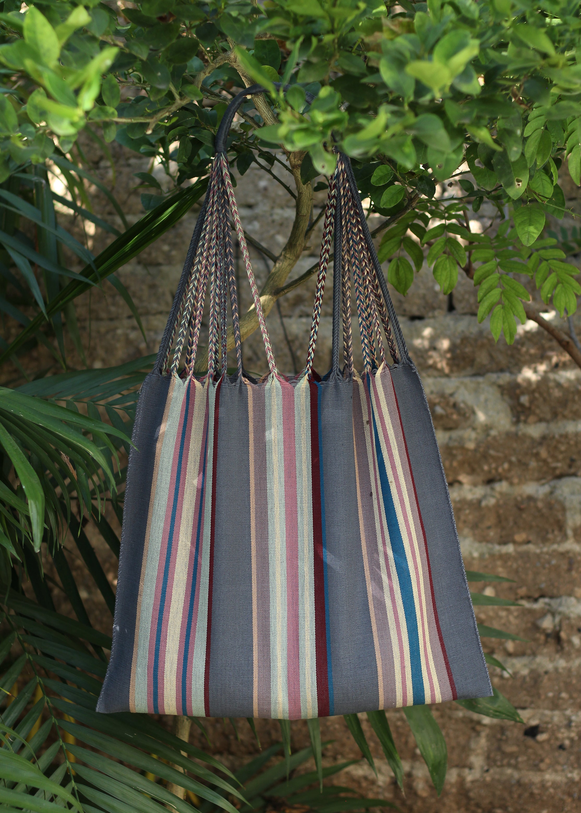 Hand Woven - Las Rayas Tote - Rain