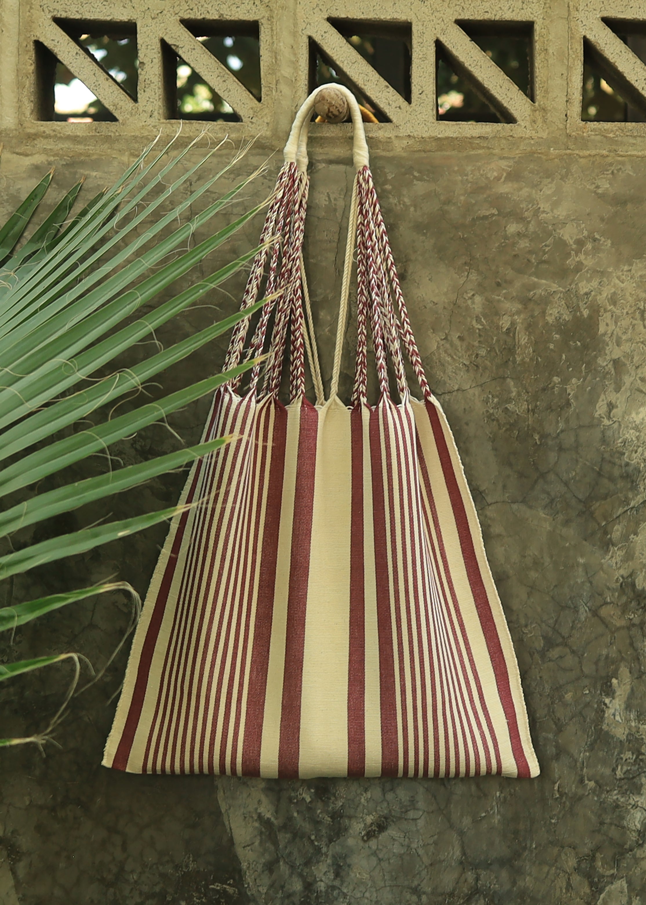 Hand Woven - Las Rayas Tote - Red Stripe