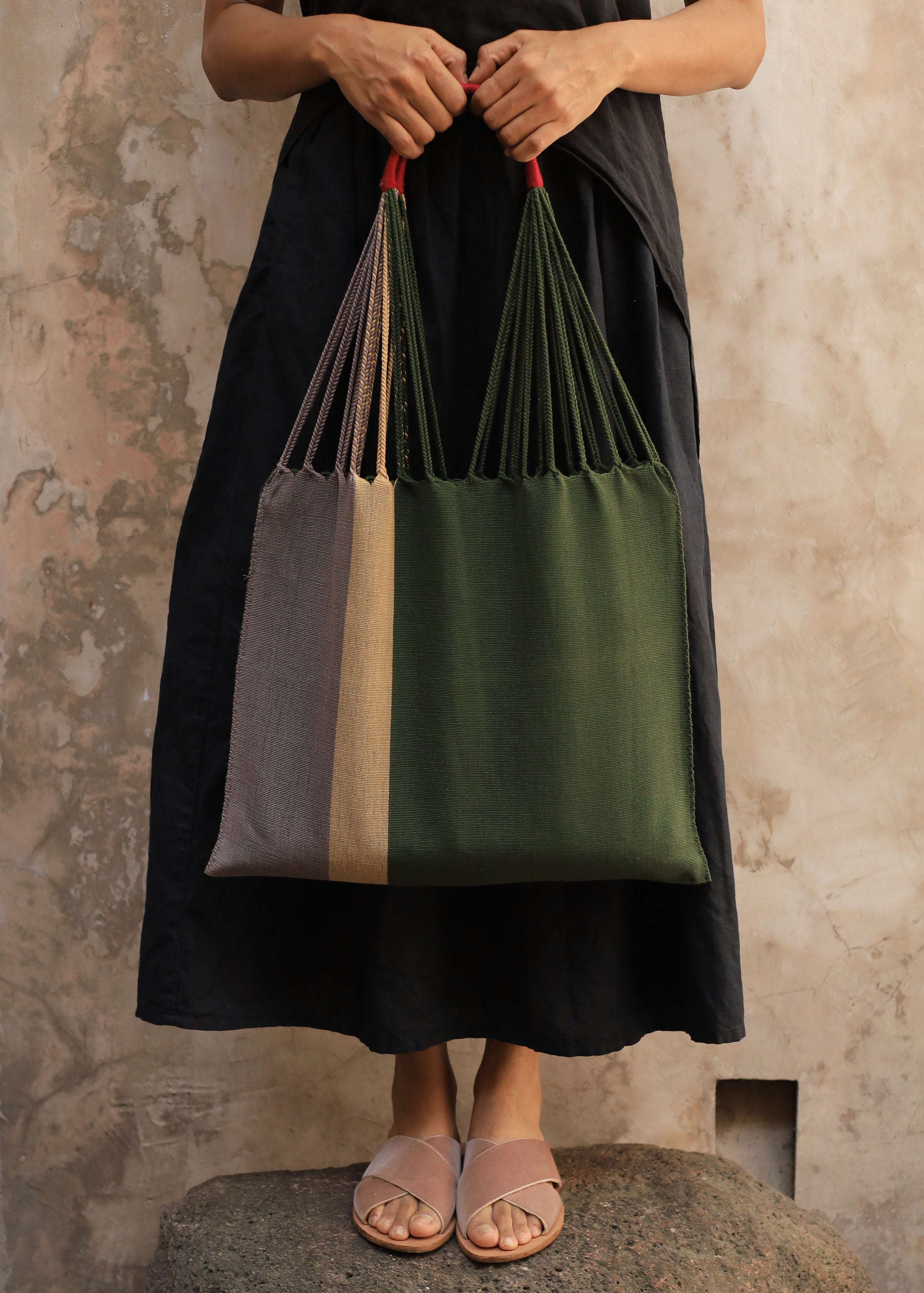 Las Rayas Tote - Verde / Heather