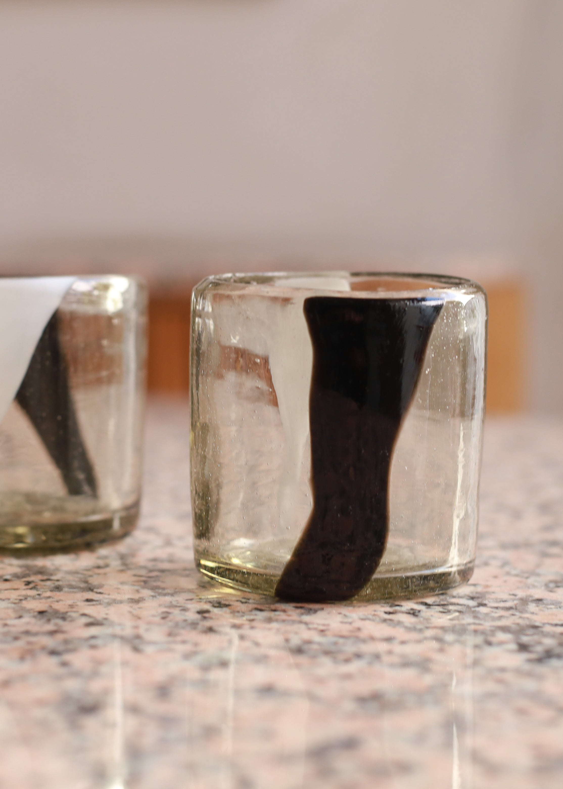 Hand Blown Negra Glass Tumbler - 8 ounces - 250 ml