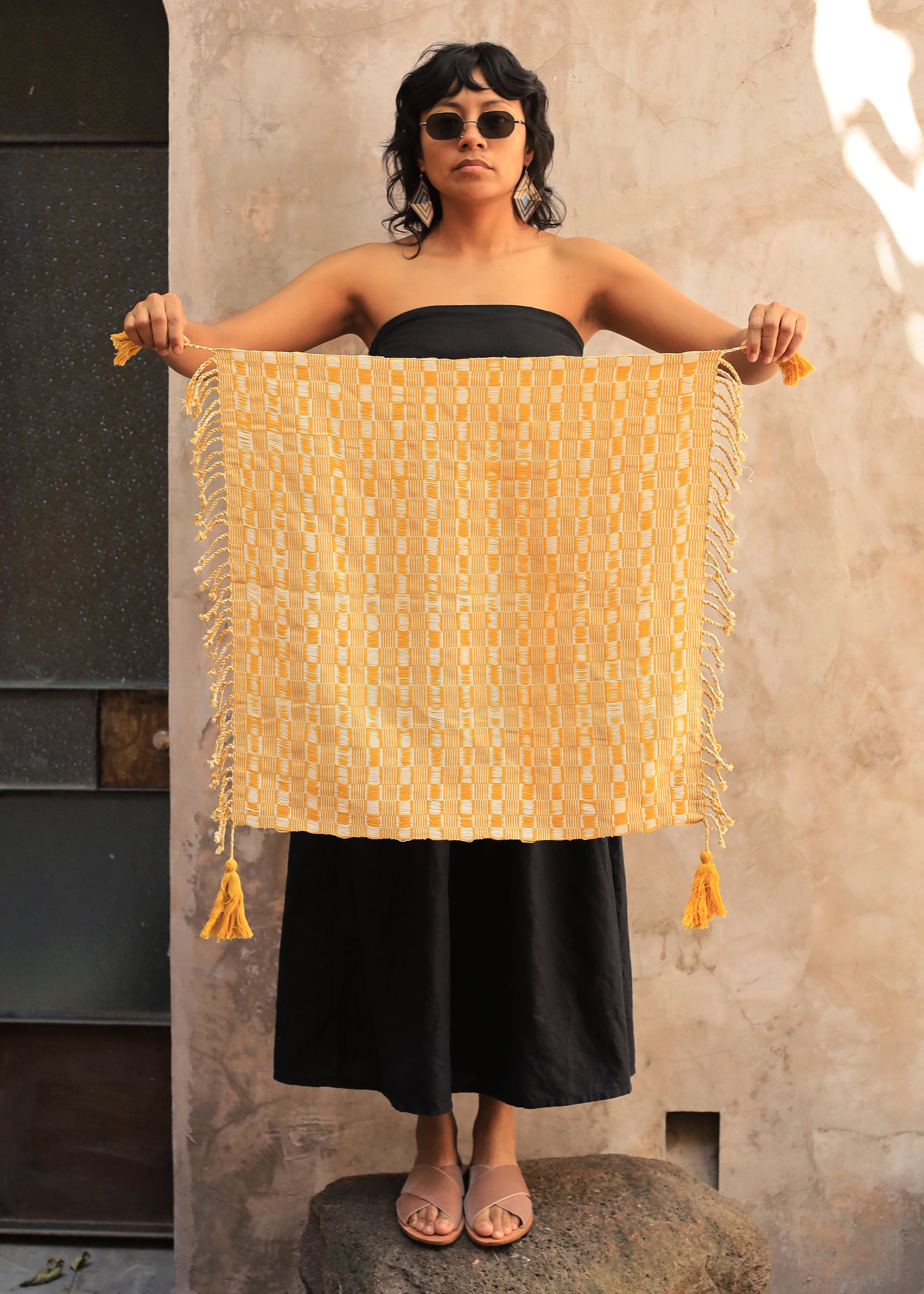 Indigenous - Maya Made - Hand Woven Cotton Scarf - Sand Dunes