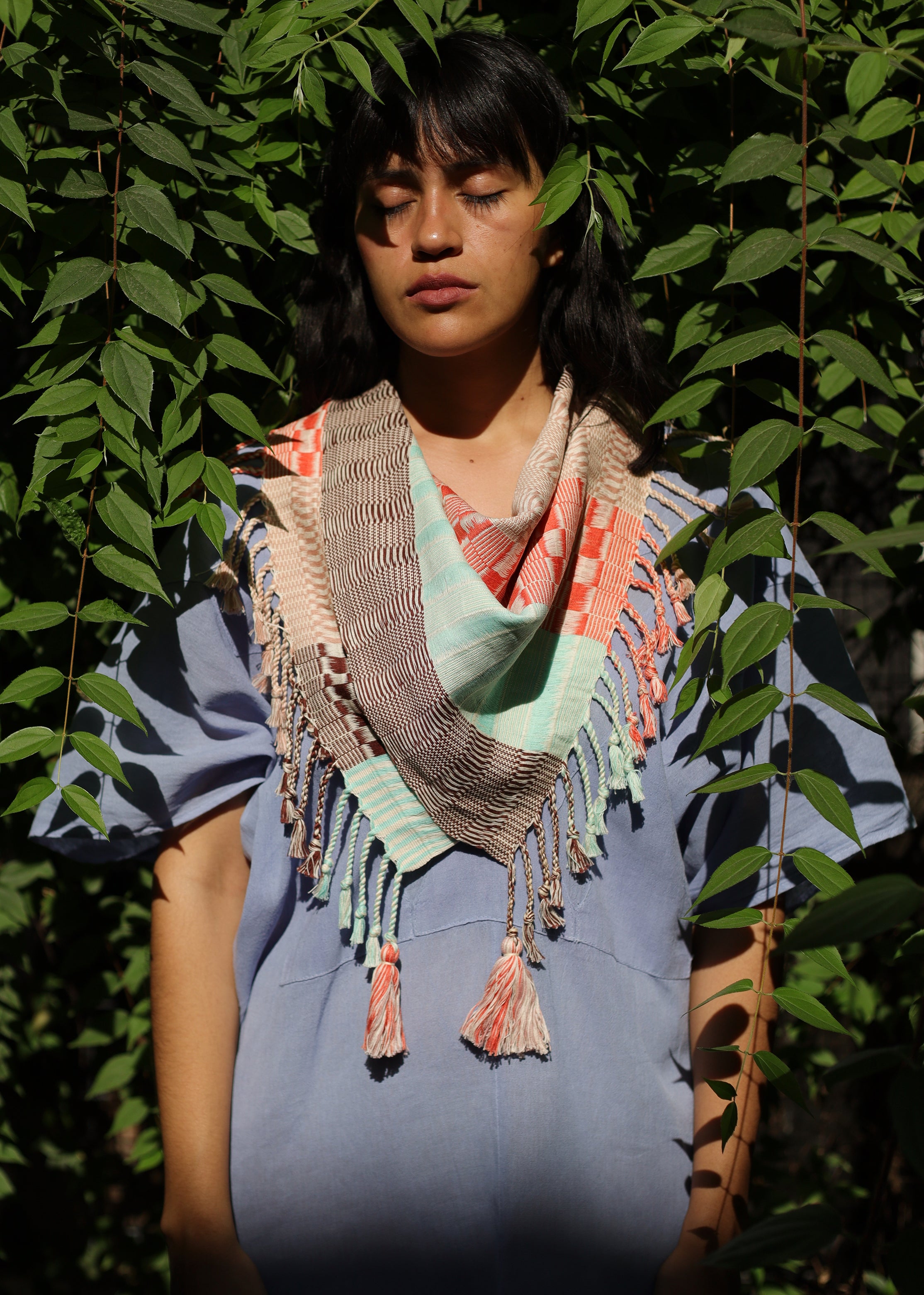 Indigenous - Maya Made - Hand Woven Cotton Scarf - Pistache