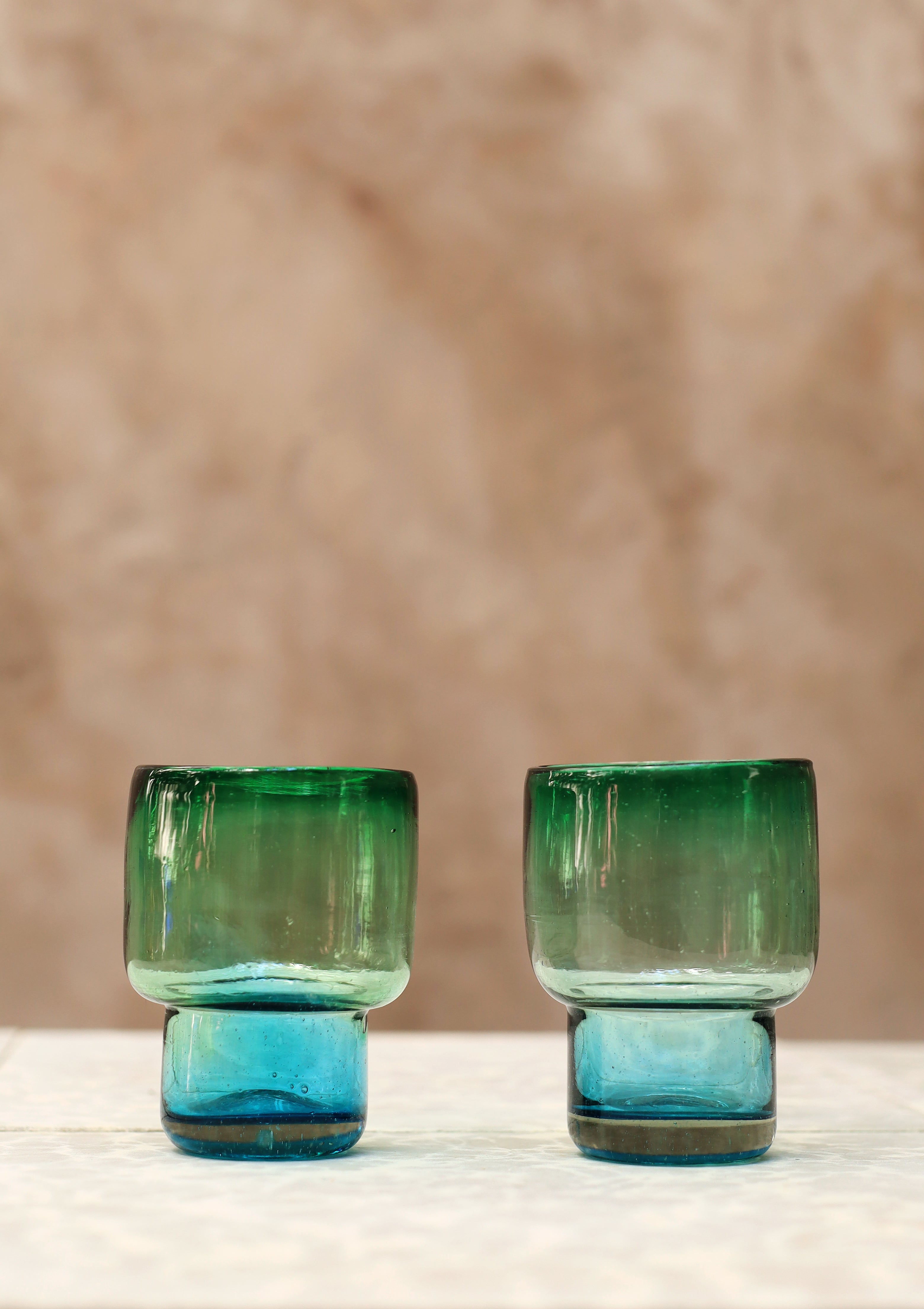 Ombré Stacking Glass Tumbler - Sea - 10 ounces - 300 ml