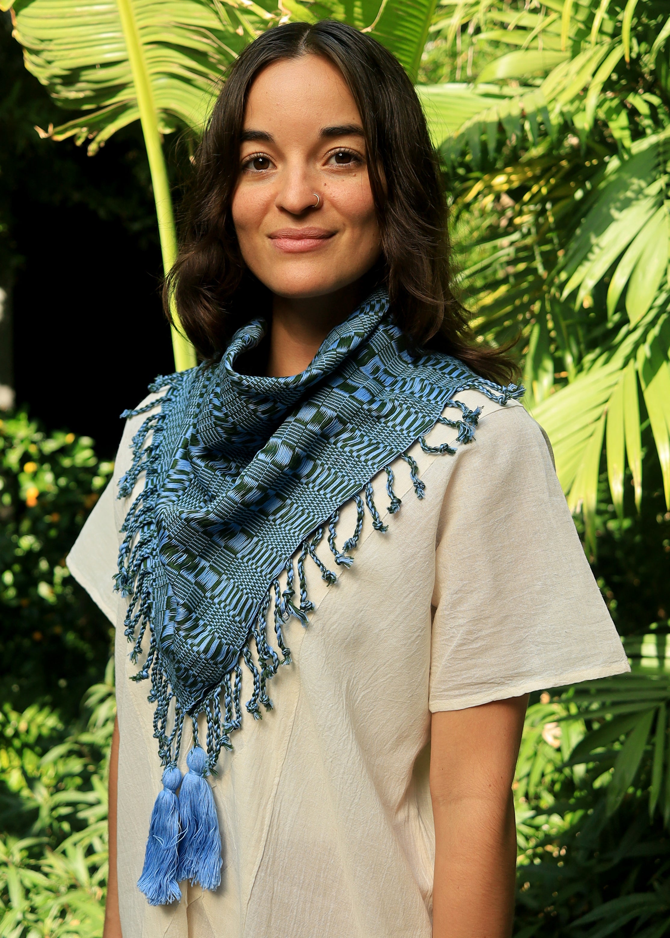 Indigenous - Maya Made - Hand Woven Cotton Scarf - Waves