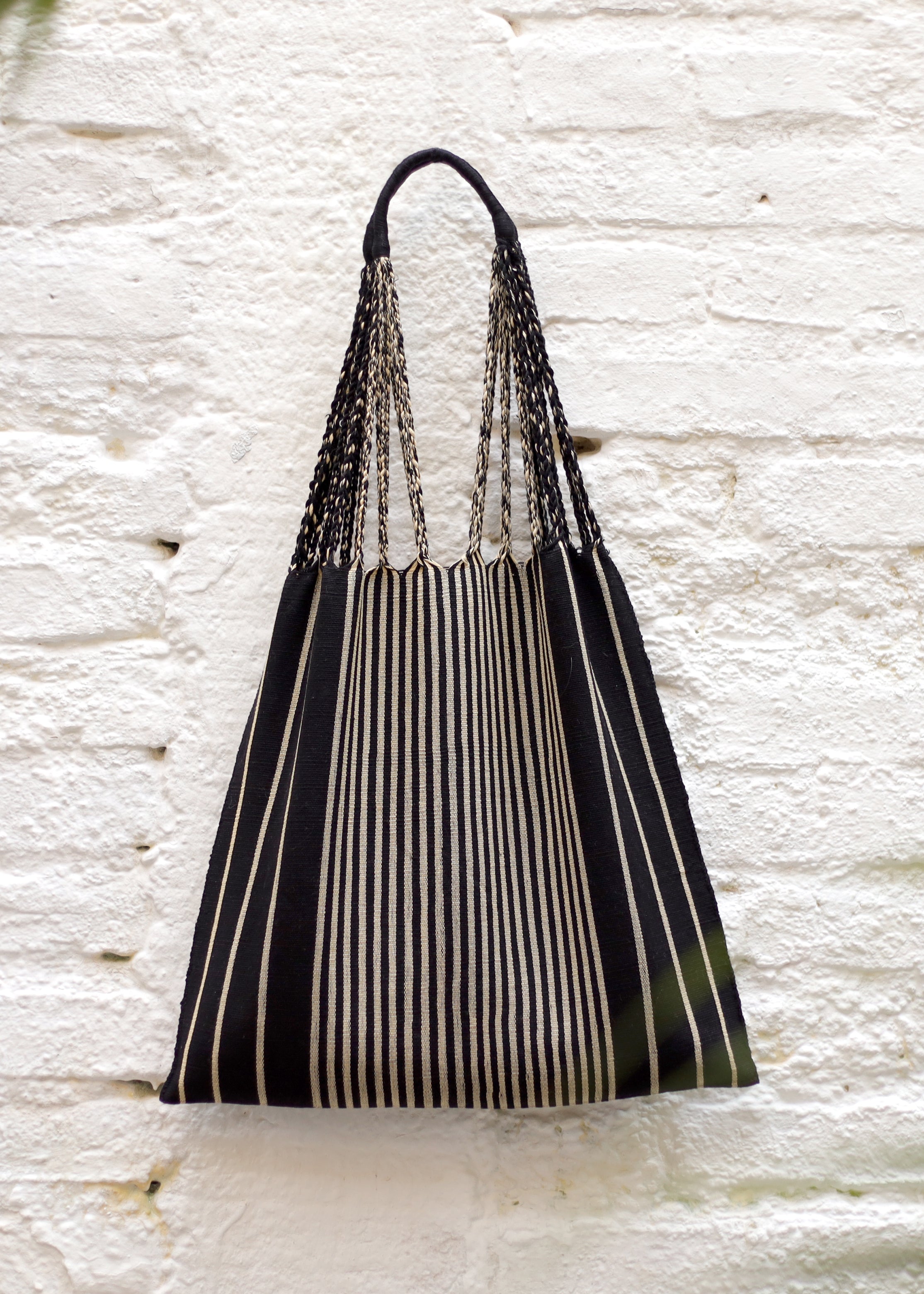 Hand Woven - Las Rayas Tote - Black