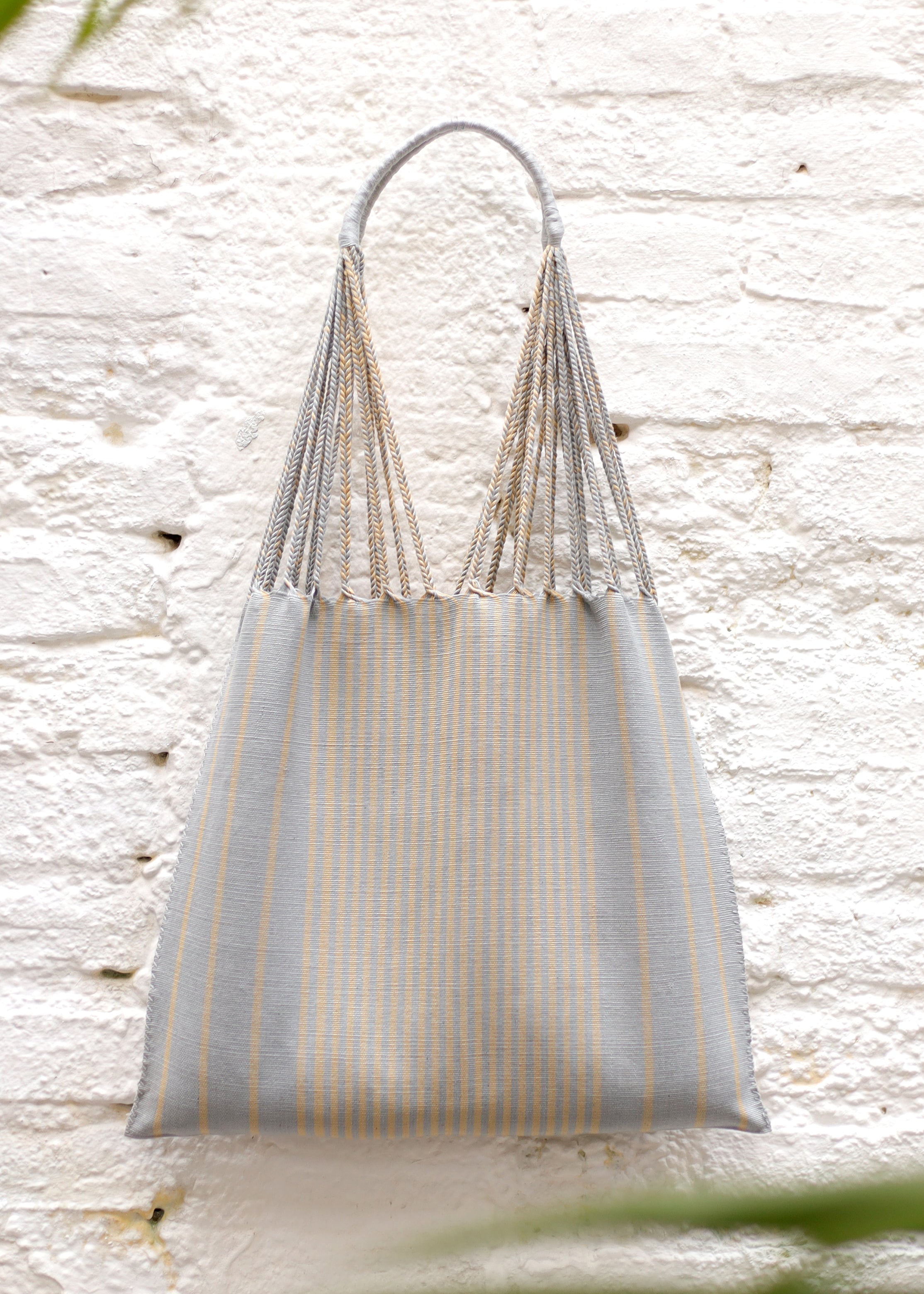 Hand Woven - Las Rayas Tote - Eggshell