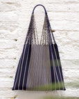Hand Woven - Las Rayas Tote - Navy Blue