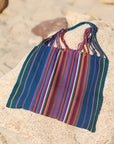 Las Rayas Tote - Verdoso with Rainbow Stripe