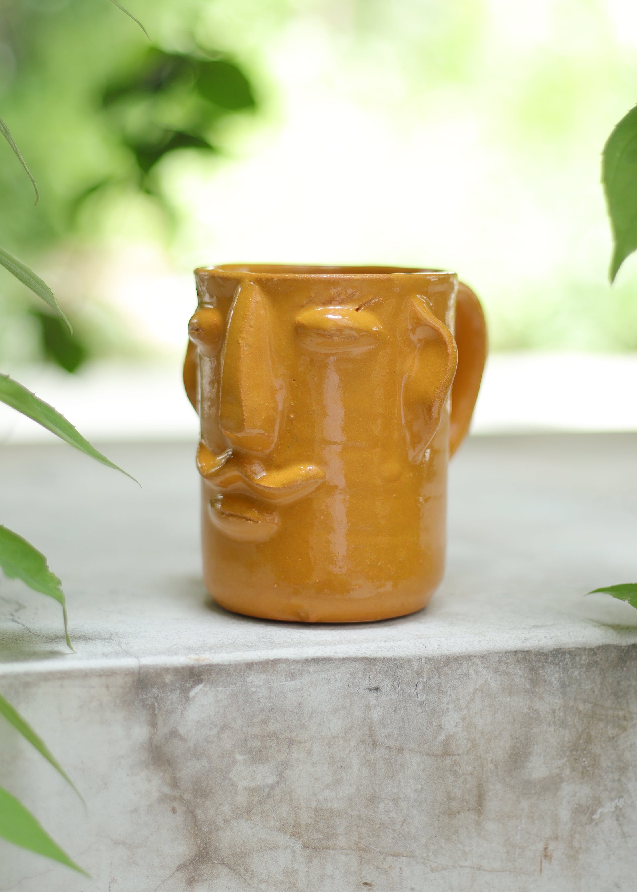 Manny Mug - Yellow - 10 Ounce Coffee Cup - Made in Oaxaca