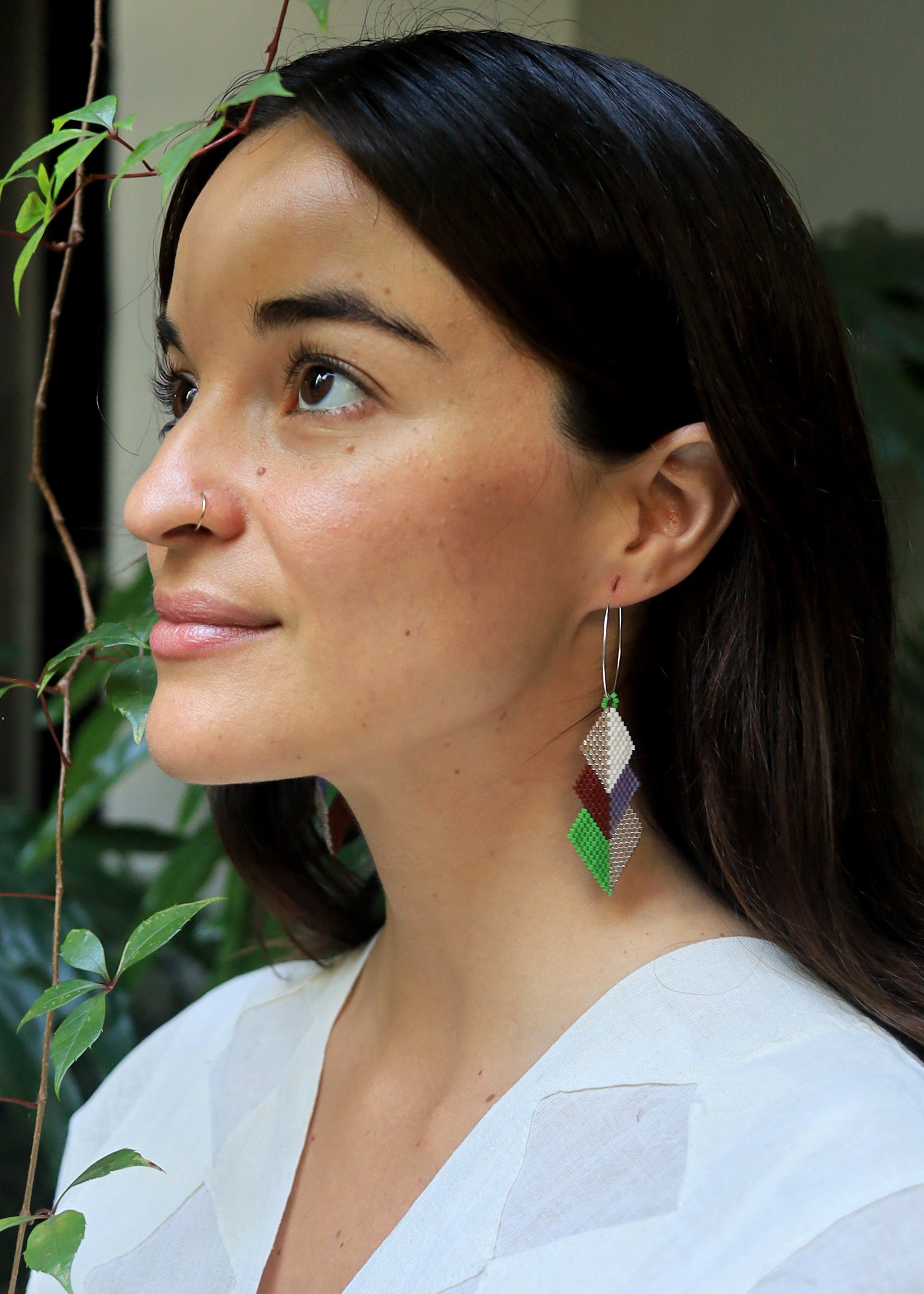 ēska askī x LUZ Collection - Beaded Earrings Japanese Glass Seed Beads - Hikuri