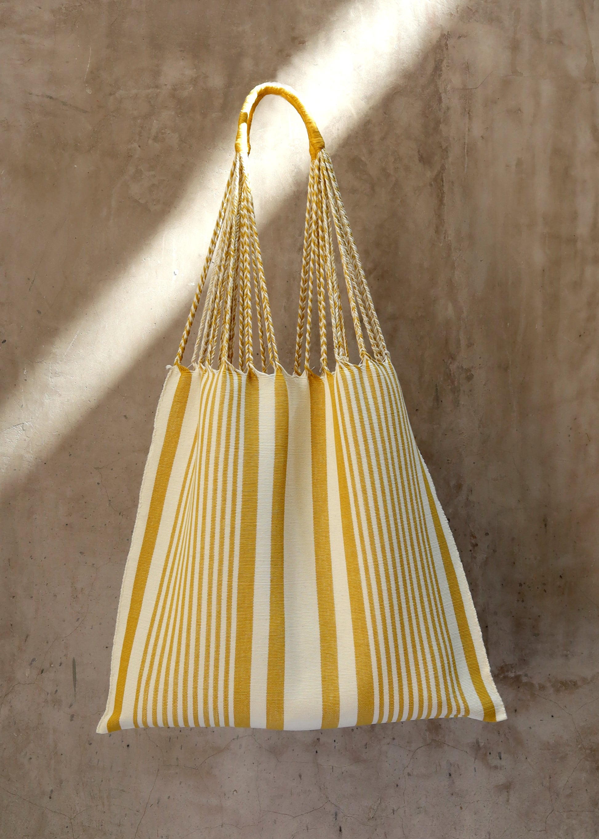 Hand Woven - Las Rayas Tote - Gold Stripe
