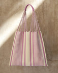 Hand Woven - Las Rayas Tote - tzoj - Pink Stripe