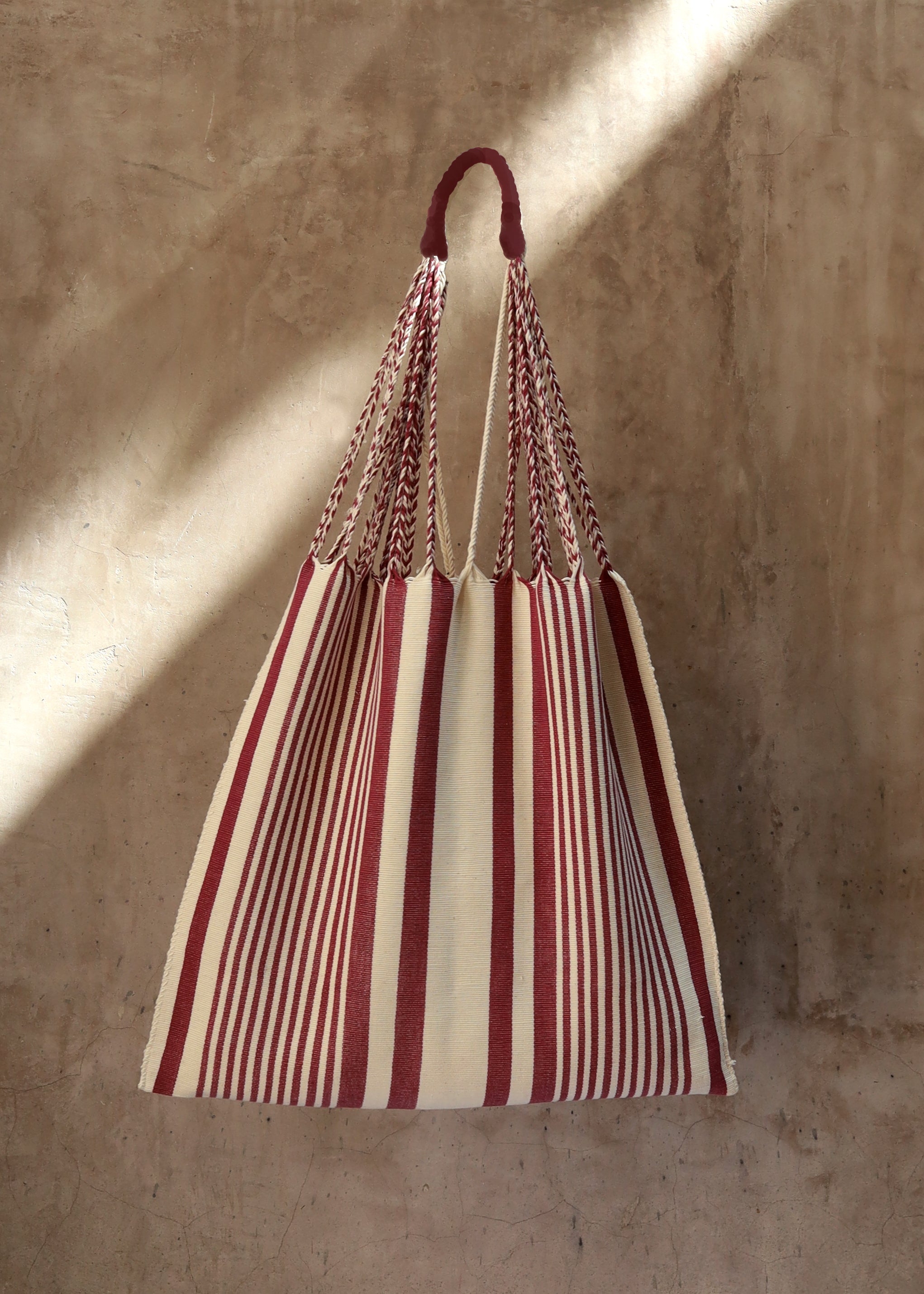 Hand Woven - Las Rayas Tote - Red Stripe