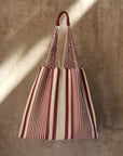 Hand Woven - Las Rayas Tote - Red Stripe