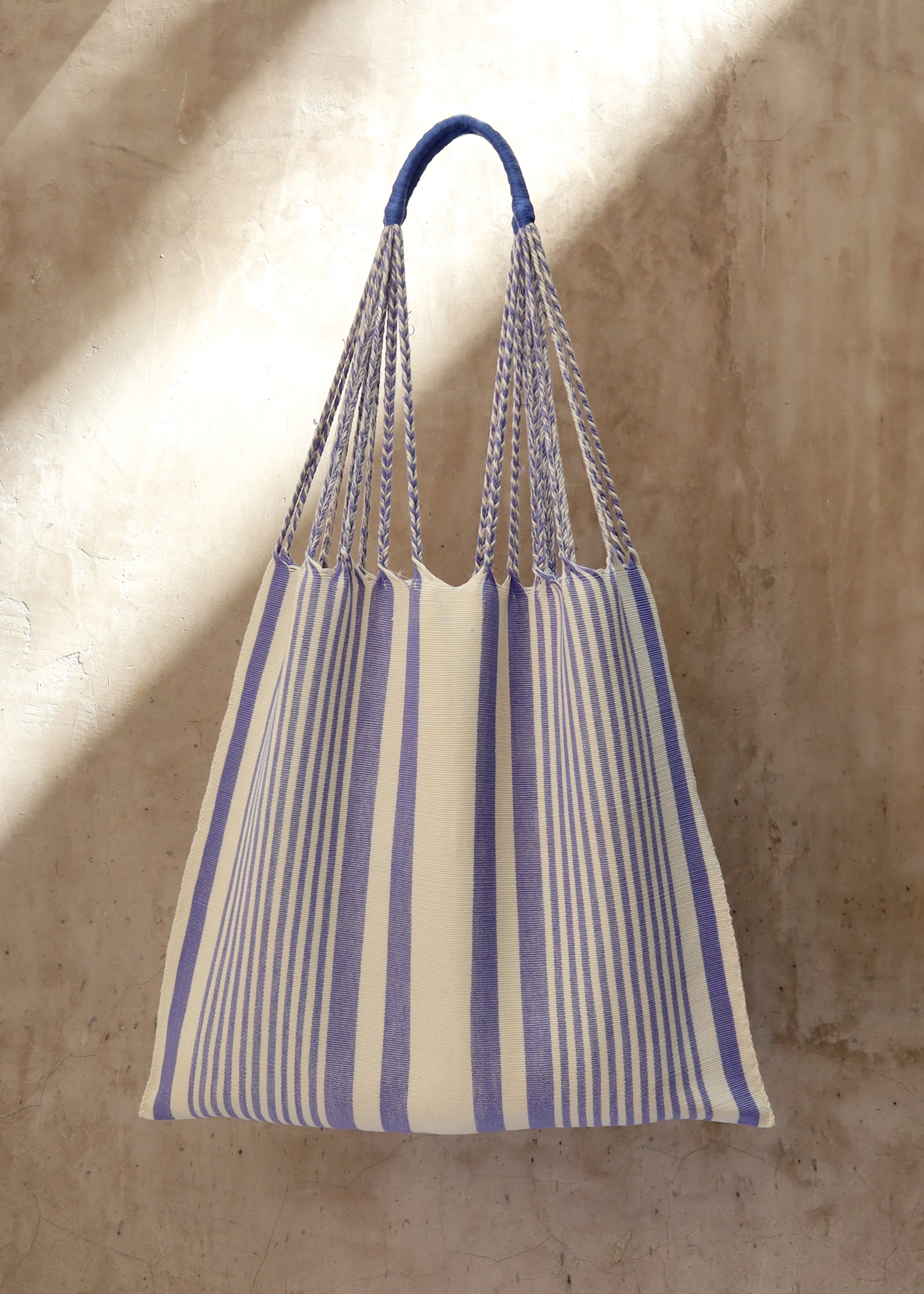 Hand Woven - Las Rayas Tote - busu'l - Violet Stripe