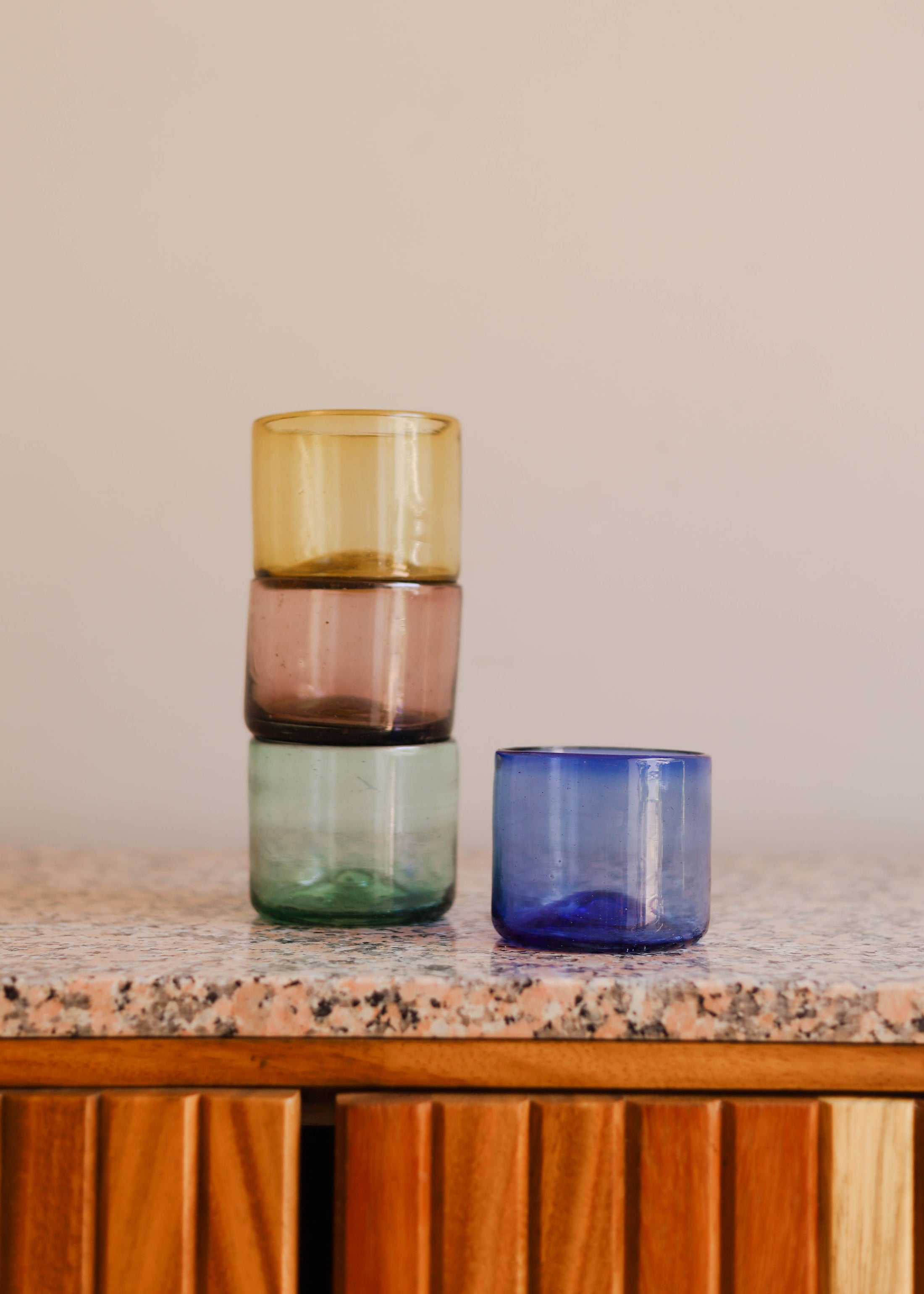 Small Glass Tumbler - 4 Colours - 6 ounces - 175 ml