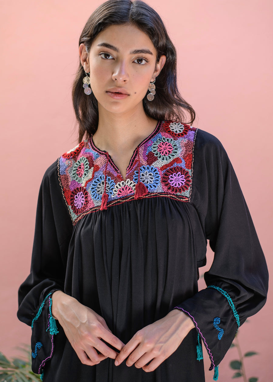 Aguacatenango Dress - Black